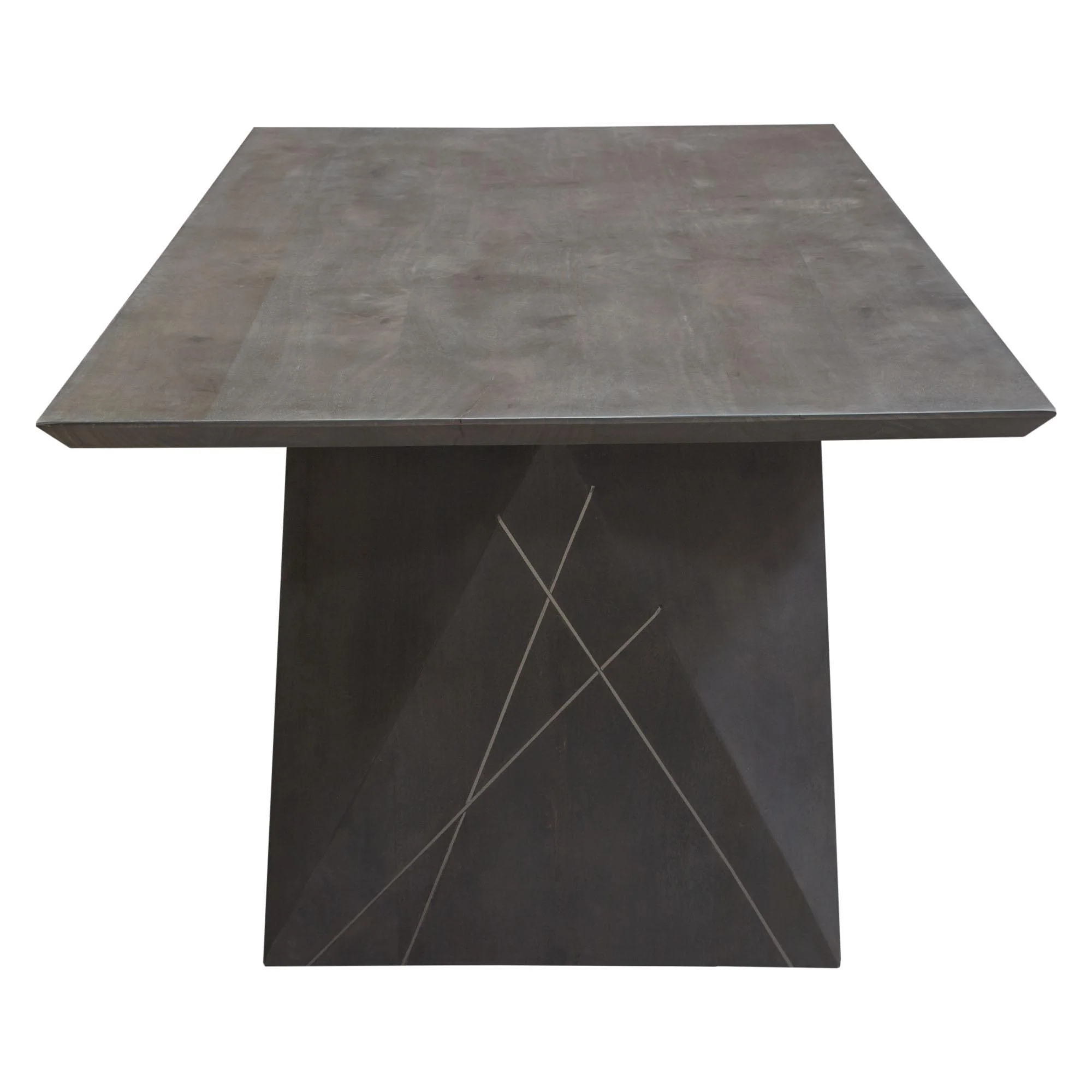 Motion Solid Mango Wood Dining Table in Smoke Grey Finish w/ Silver Metal Inlay by Diamond Sofa - Image 5