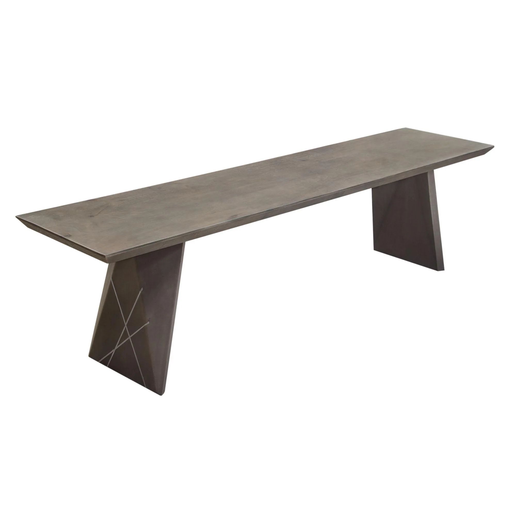 Motion Solid Mango Wood Dining/Accent Bench in Smoke Grey Finish w/ Silver Metal Inlay by Diamond Sofa - Image 4