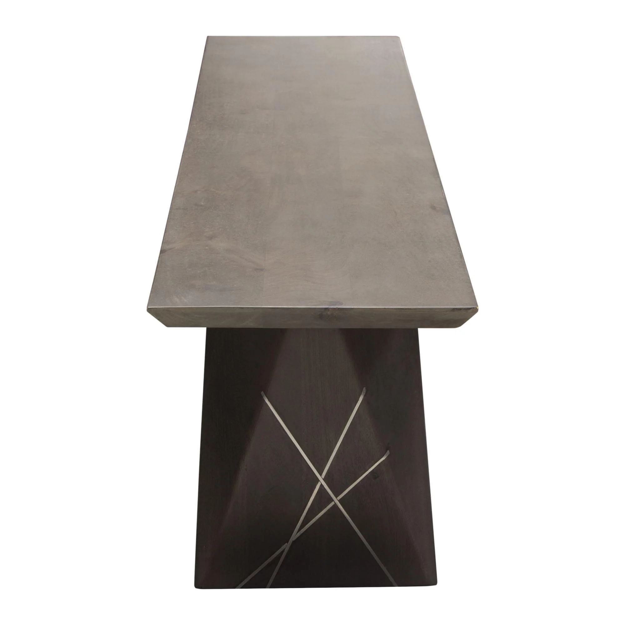 Motion Solid Mango Wood Dining/Accent Bench in Smoke Grey Finish w/ Silver Metal Inlay by Diamond Sofa - Image 5