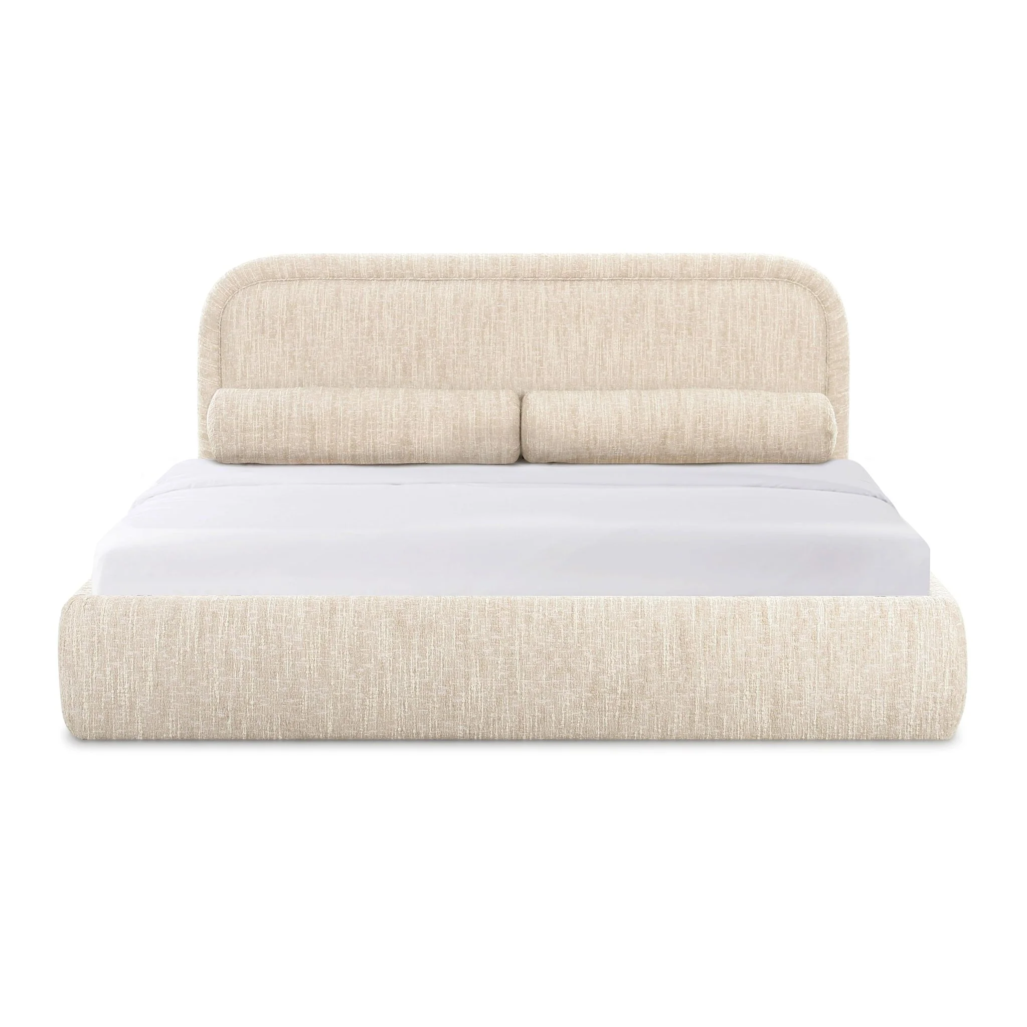 Murielle Taupe Textured Boucle King Bed - Image 3