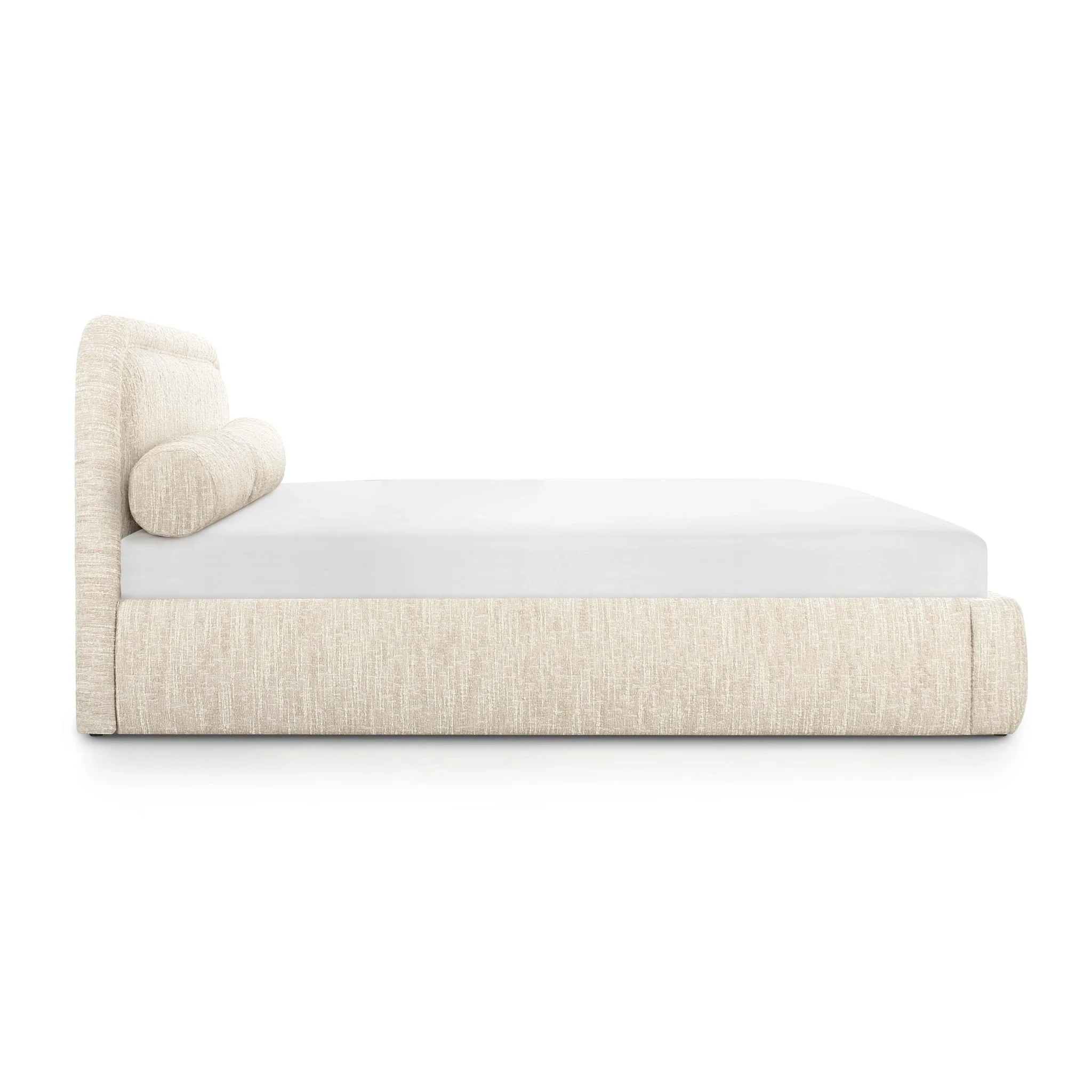 Murielle Taupe Textured Boucle King Bed - Image 4