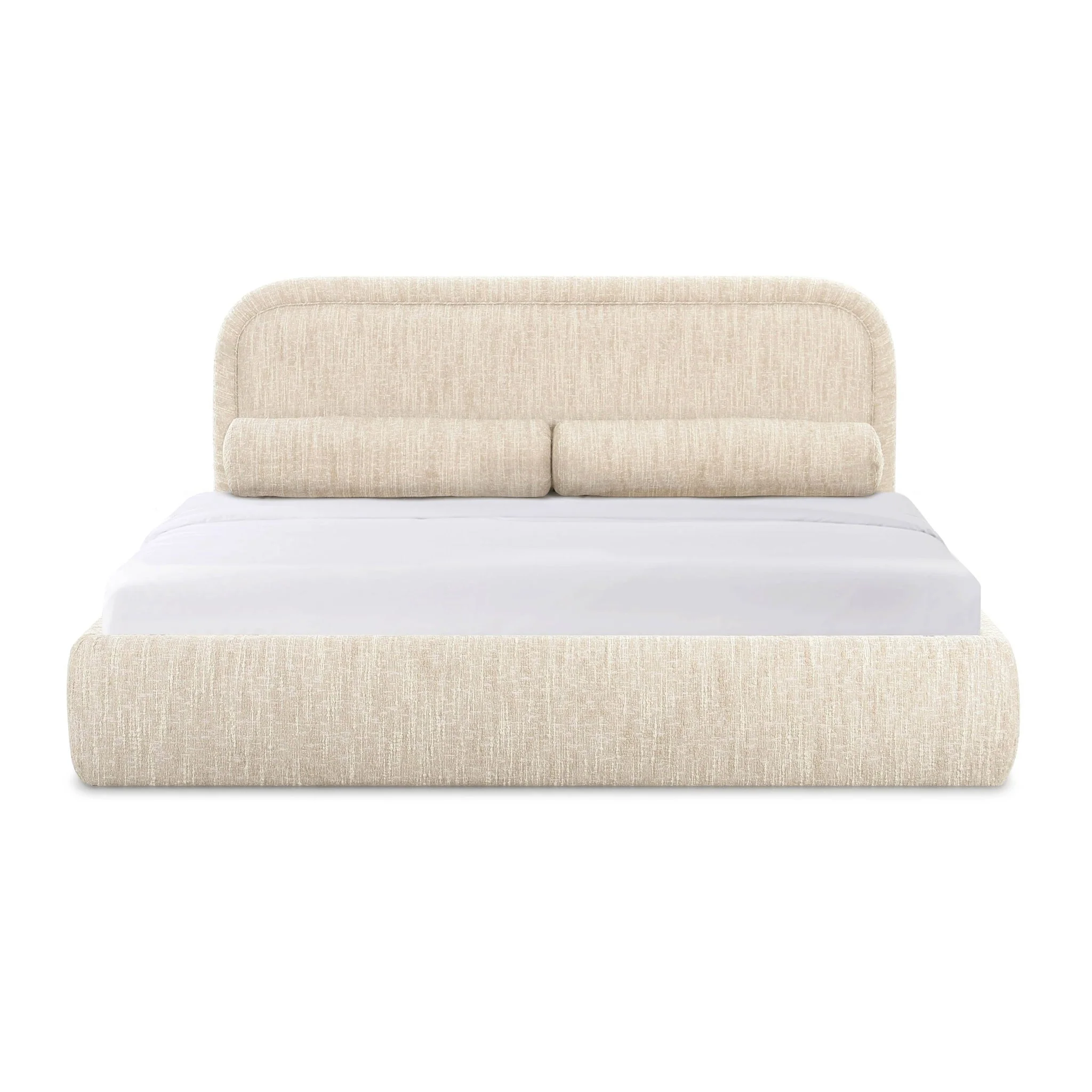 Murielle Taupe Textured Boucle Queen Bed - Image 3