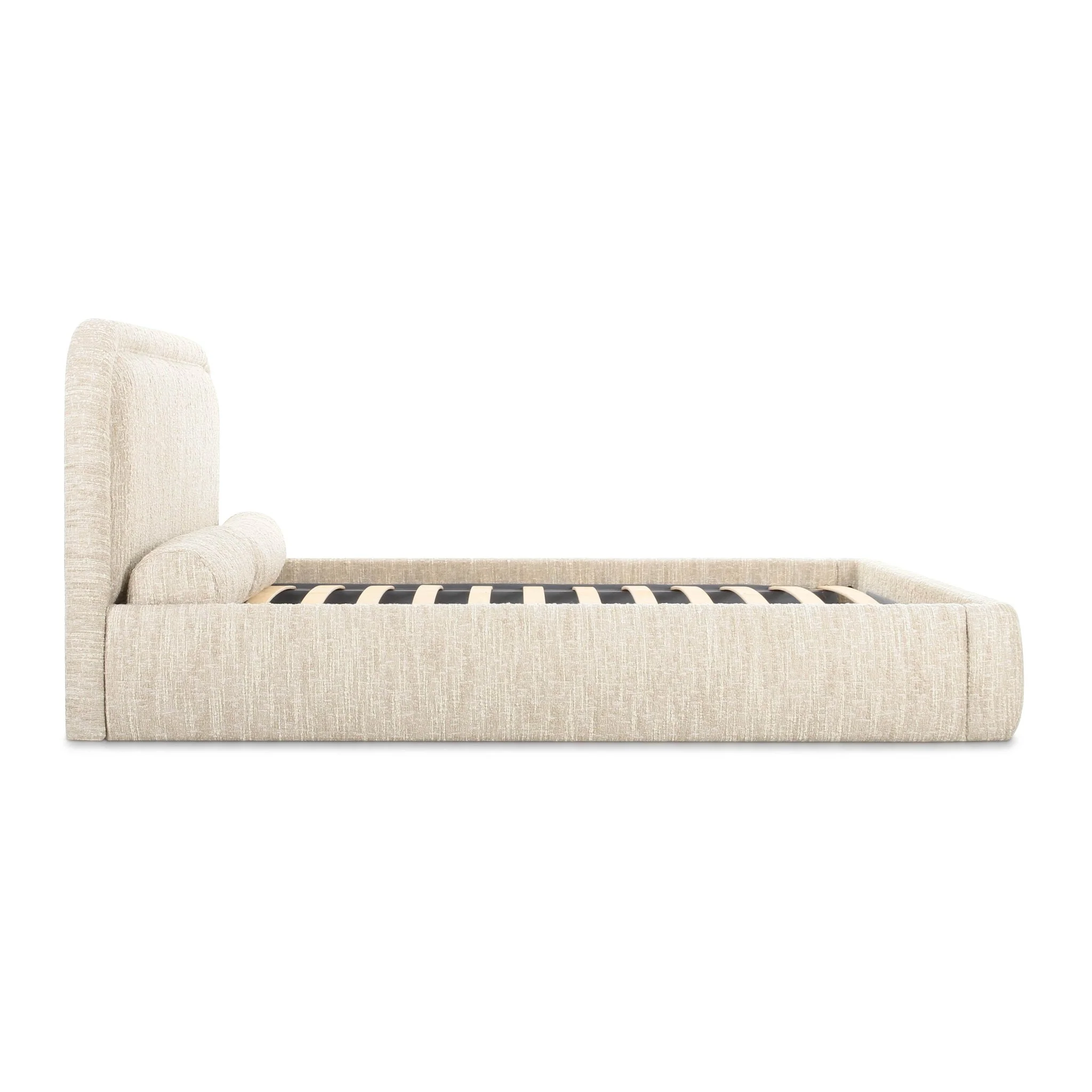 Murielle Taupe Textured Boucle Queen Bed - Image 7
