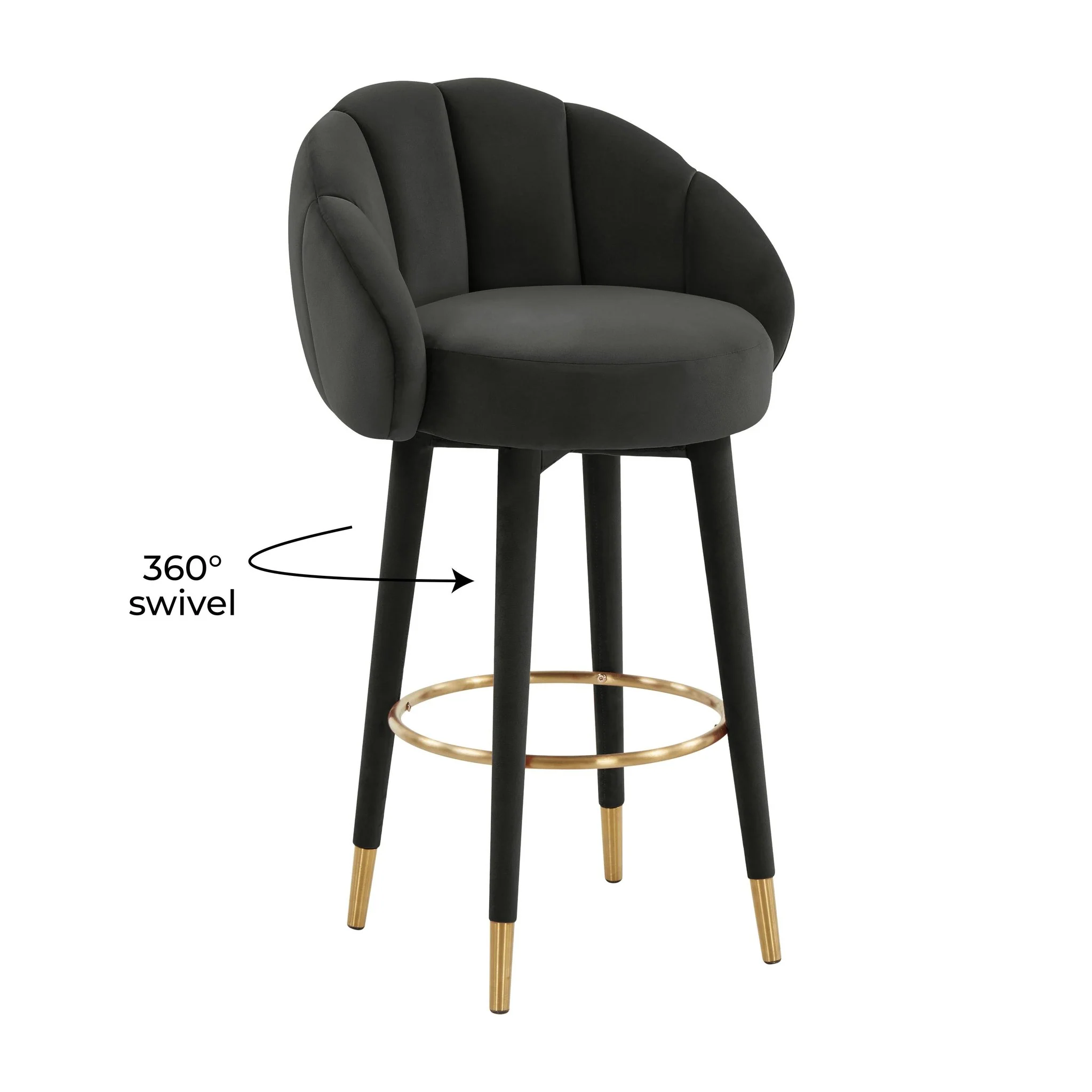 Myla Black Swivel Bar Stool - Image 7