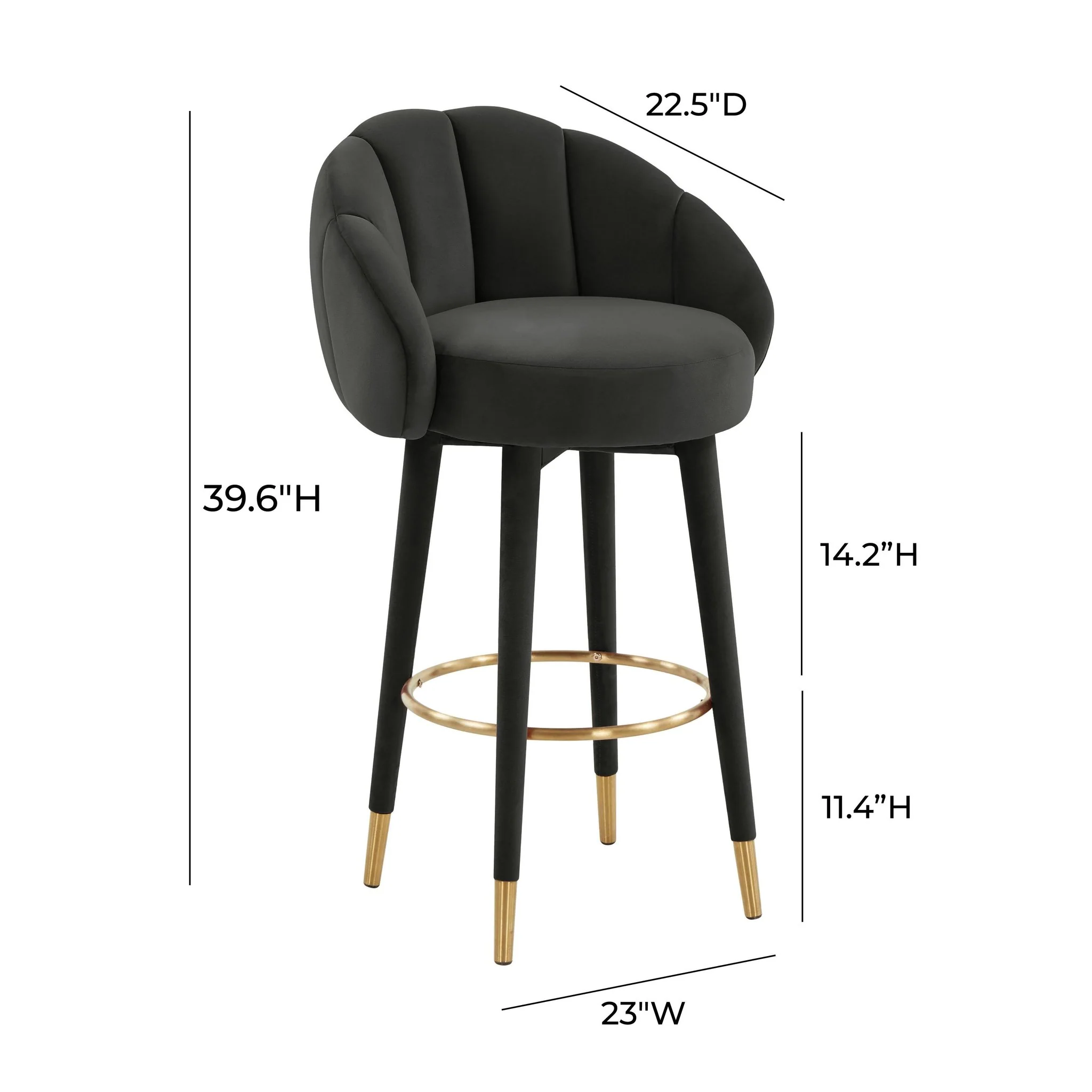 Myla Black Swivel Bar Stool - Image 8