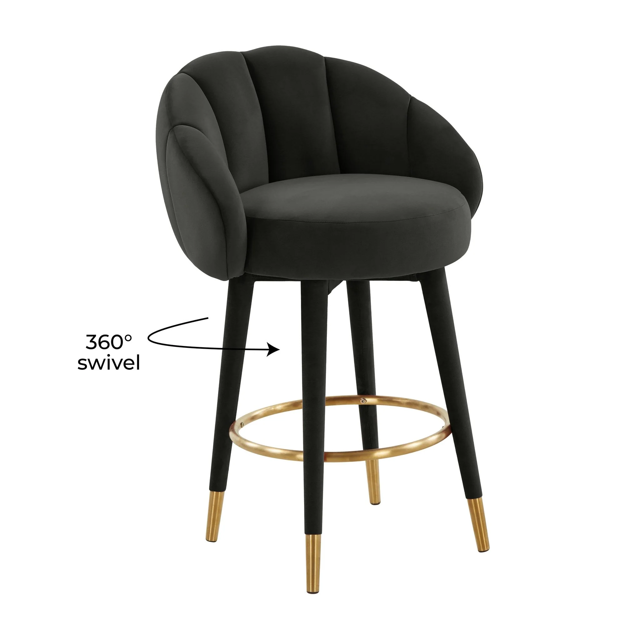 Myla Black Swivel Counter Stool - Image 7