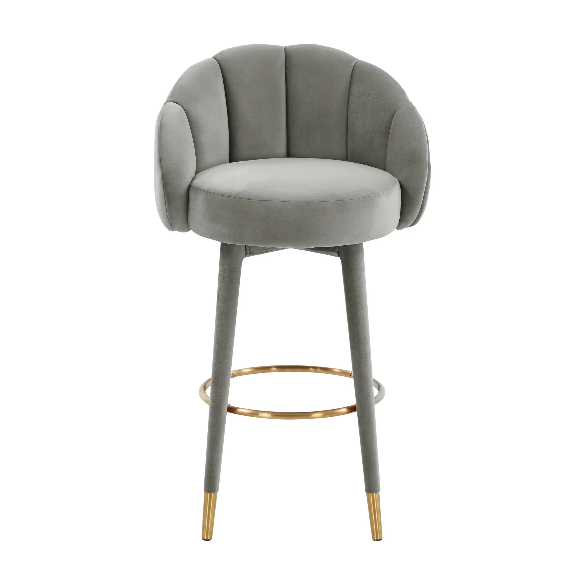 Myla Light Grey Swivel Bar Stool - Image 2