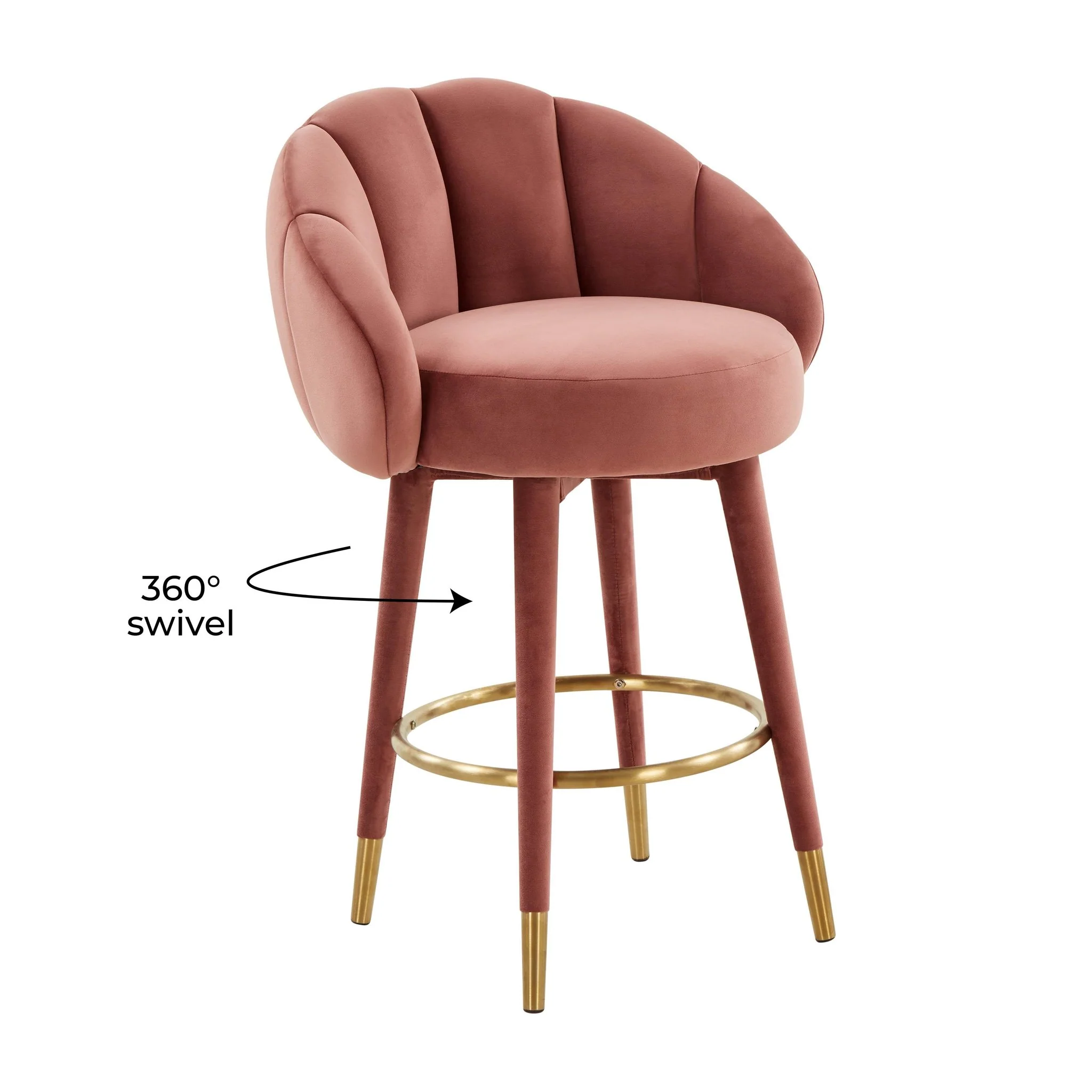 Myla Salmon Swivel Counter Stool - Image 7