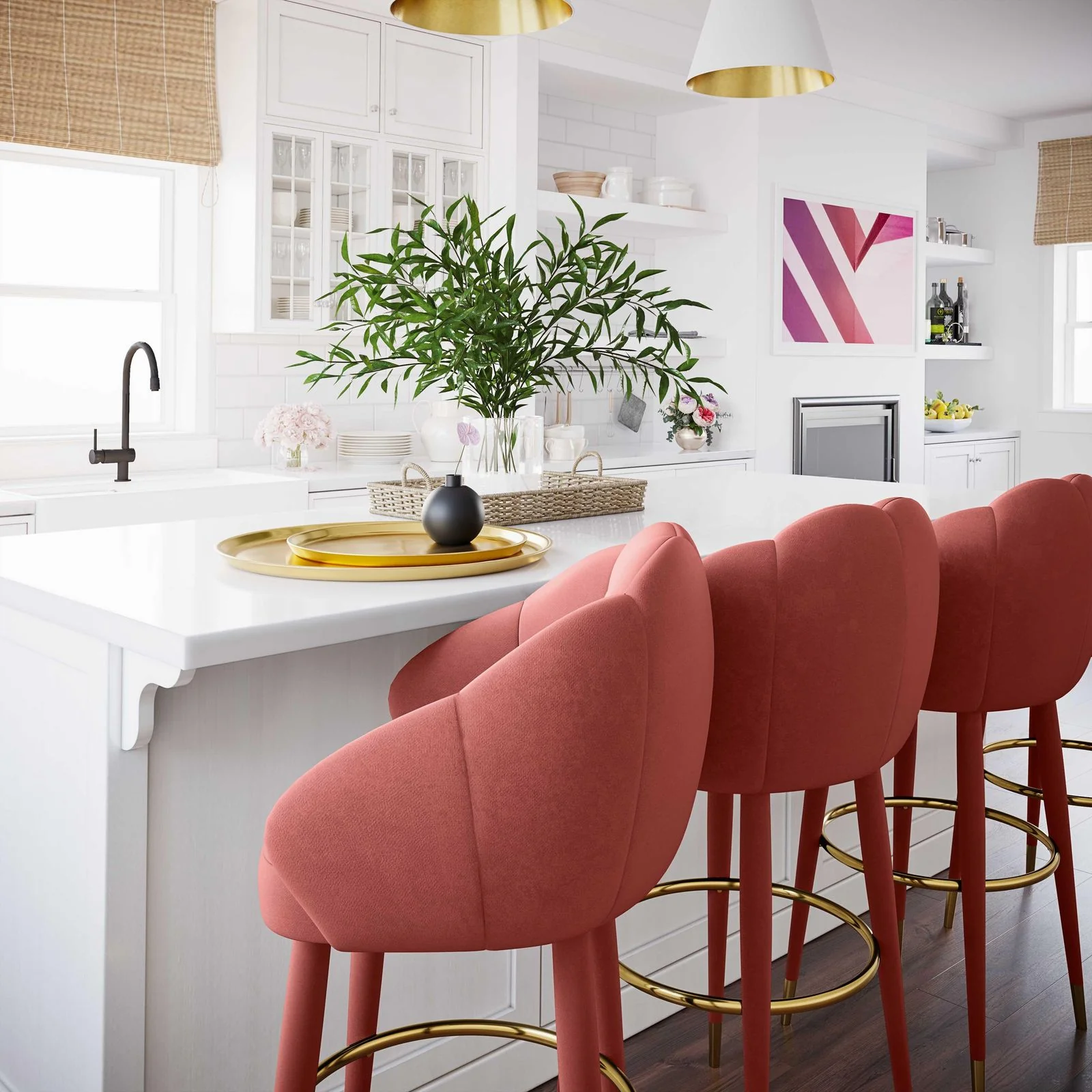 Myla Salmon Swivel Counter Stool - Image 9