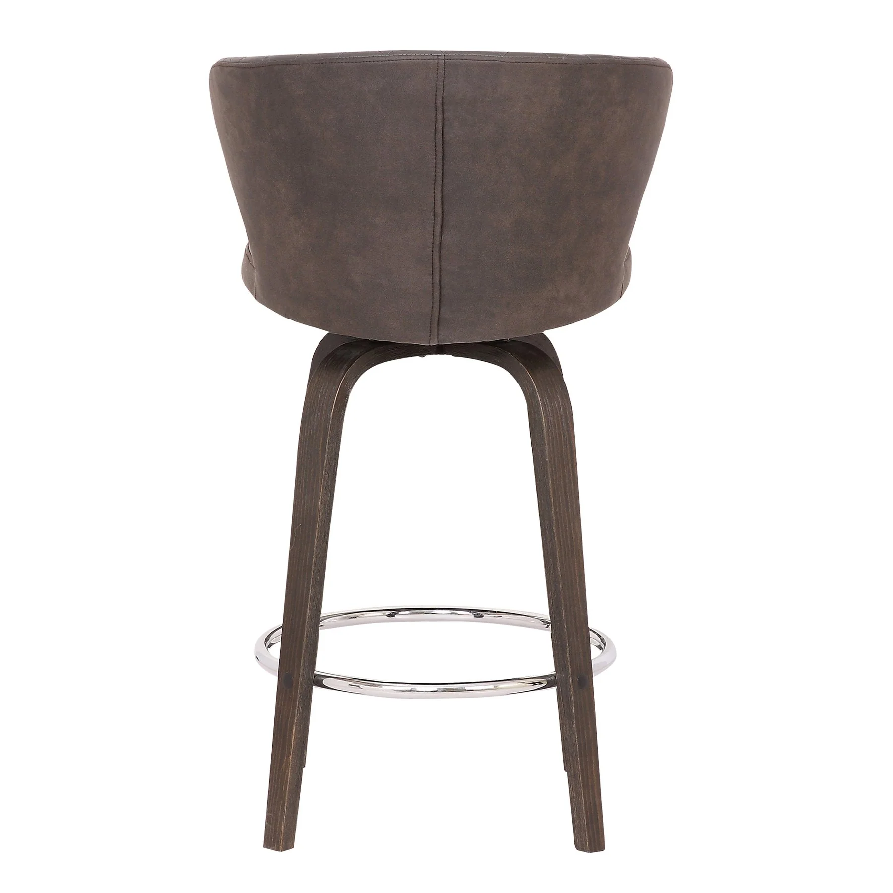 Mynette 26" Swivel Brown Faux Leather Bar Stool - Image 5