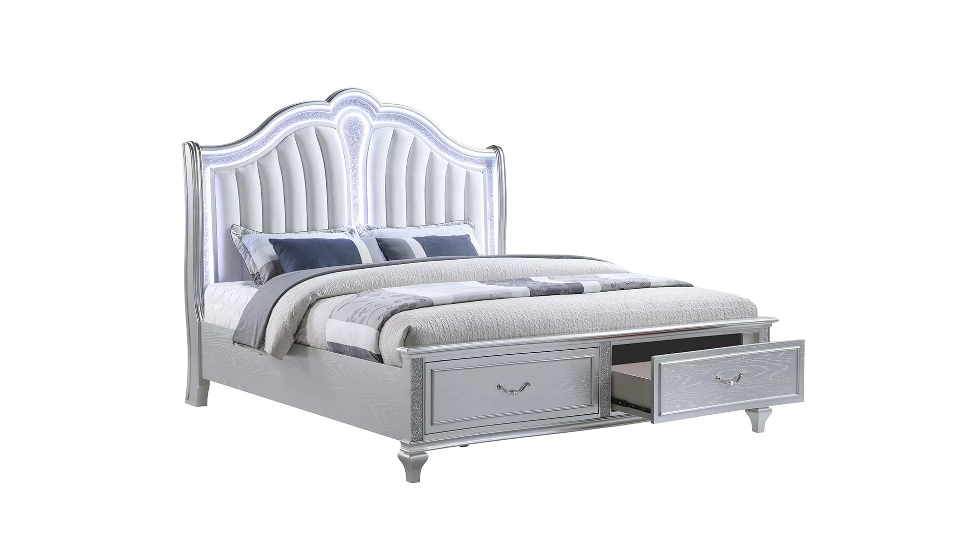 Mystic King 5PC Bedroom Set Silver - Image 4