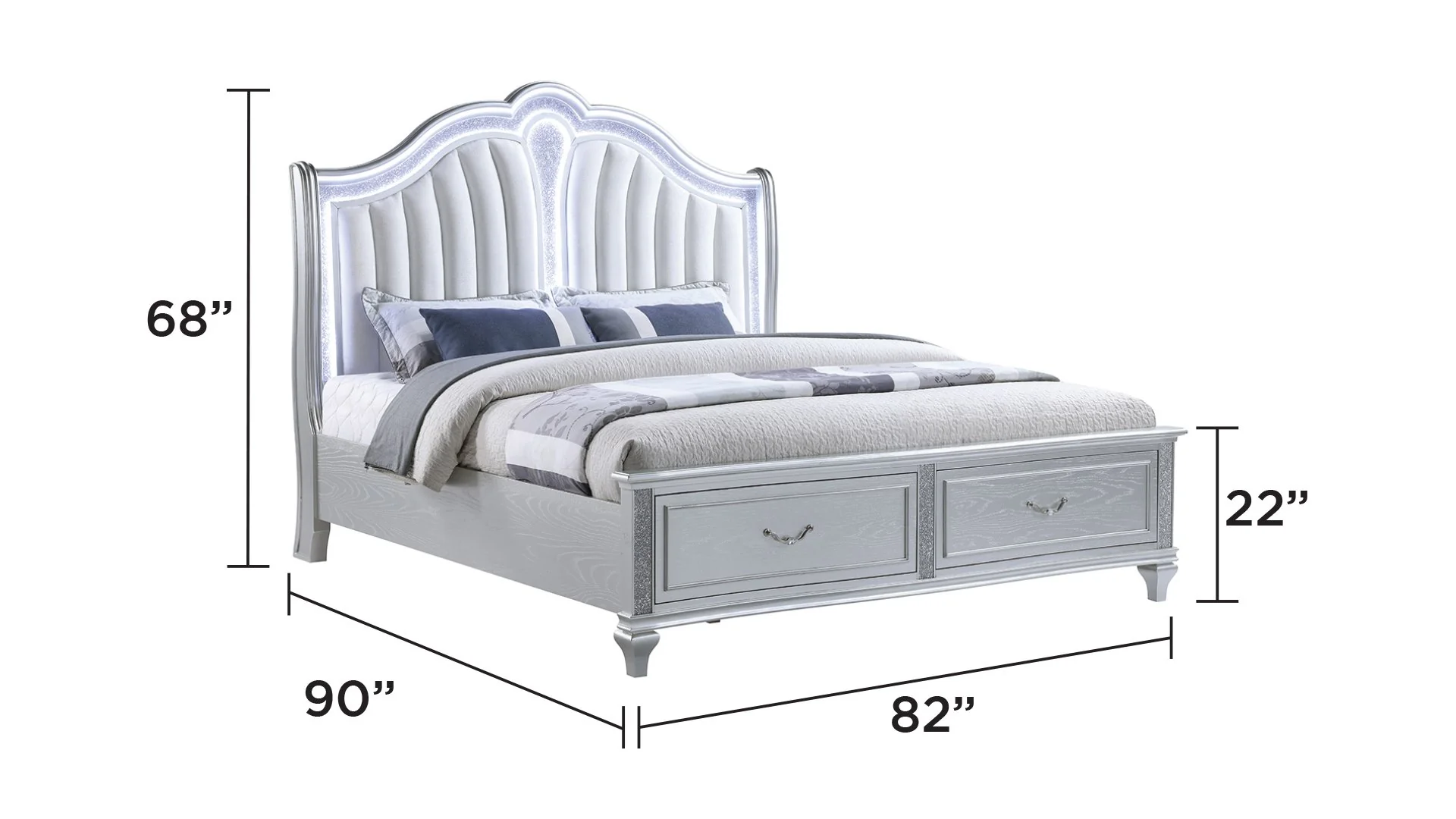 Mystic King Bed Silver - Image 2