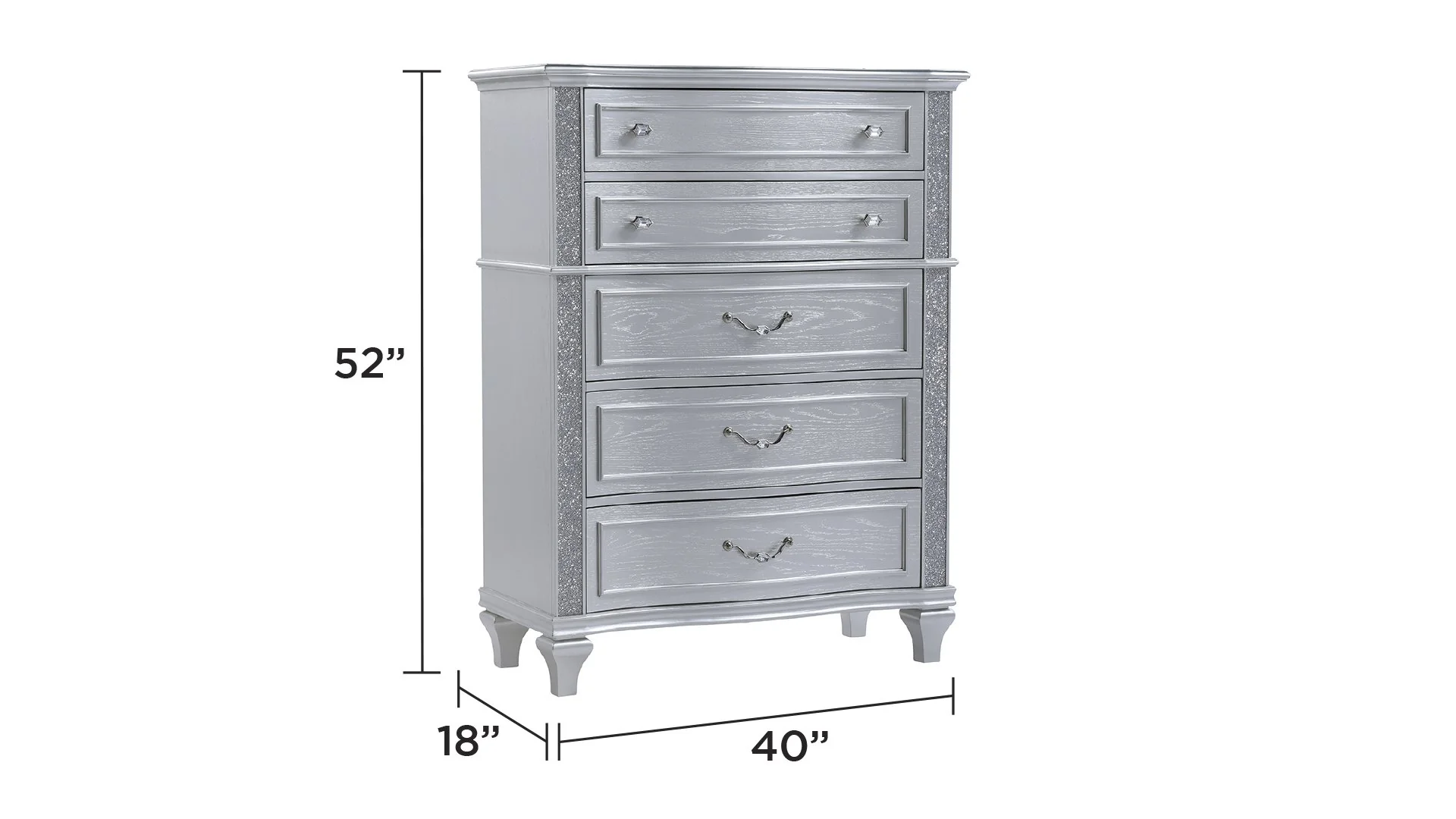 Mystic Queen 5PC Bedroom Set Silver - Image 19