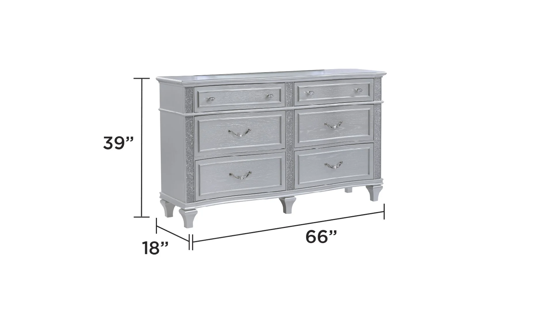 Mystic Queen 5PC Bedroom Set Silver - Image 8