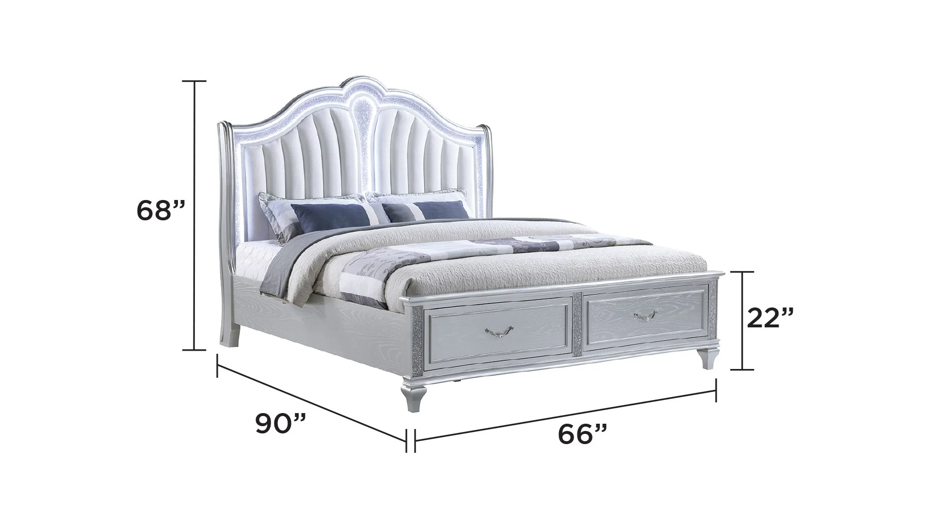 Mystic Queen Bed Silver - Image 2
