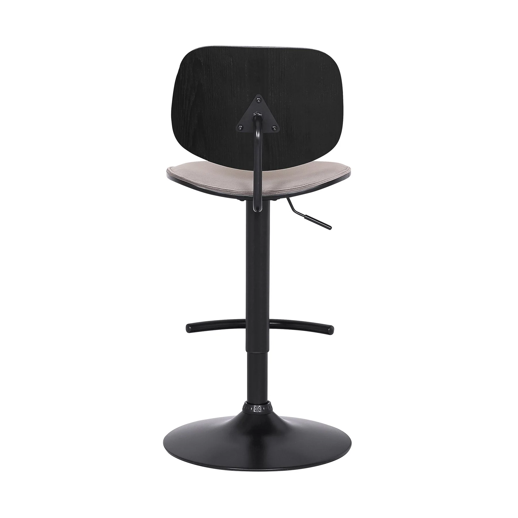 Nancy Adjustable Gray Velvet Swivel Barstool in Black Powder Coated Finish - Image 5