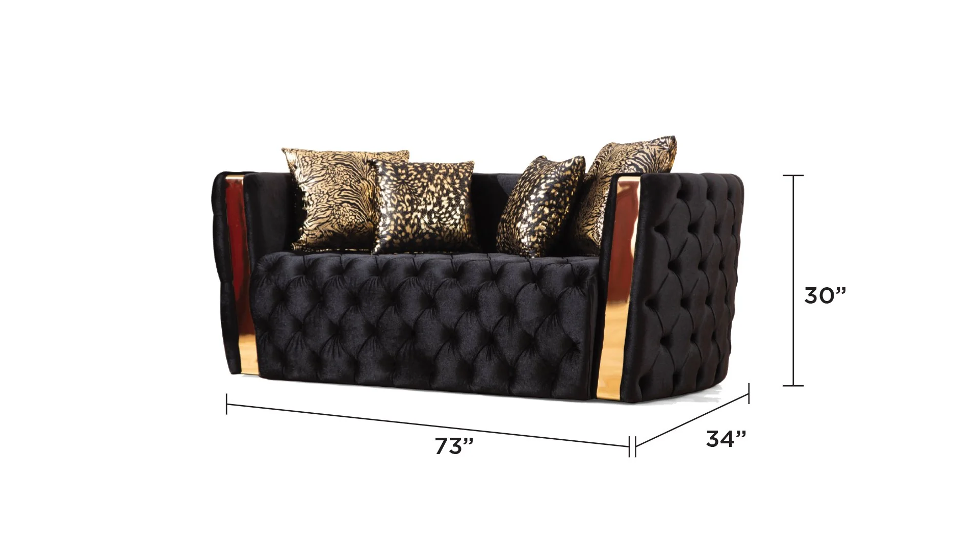Naomi 2PC Living Room Set Black - Image 7