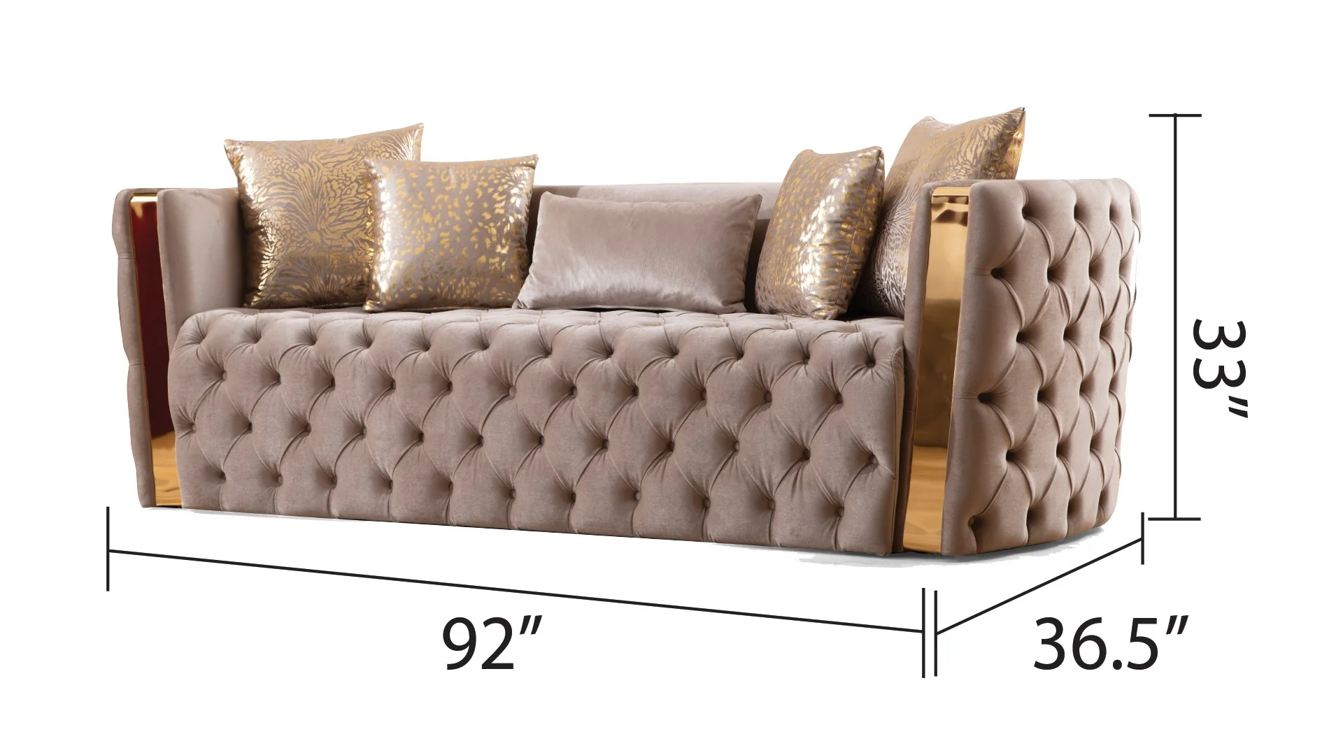 Naomi 2PC Living Room Set Taupe - Image 3