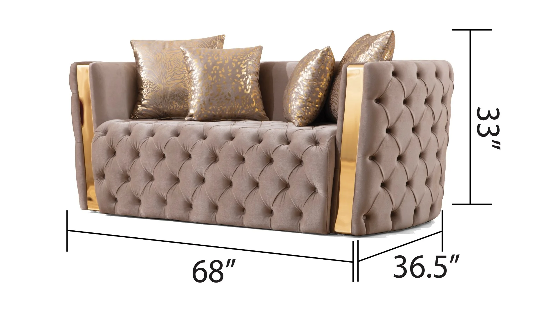 Naomi 2PC Living Room Set Taupe - Image 8