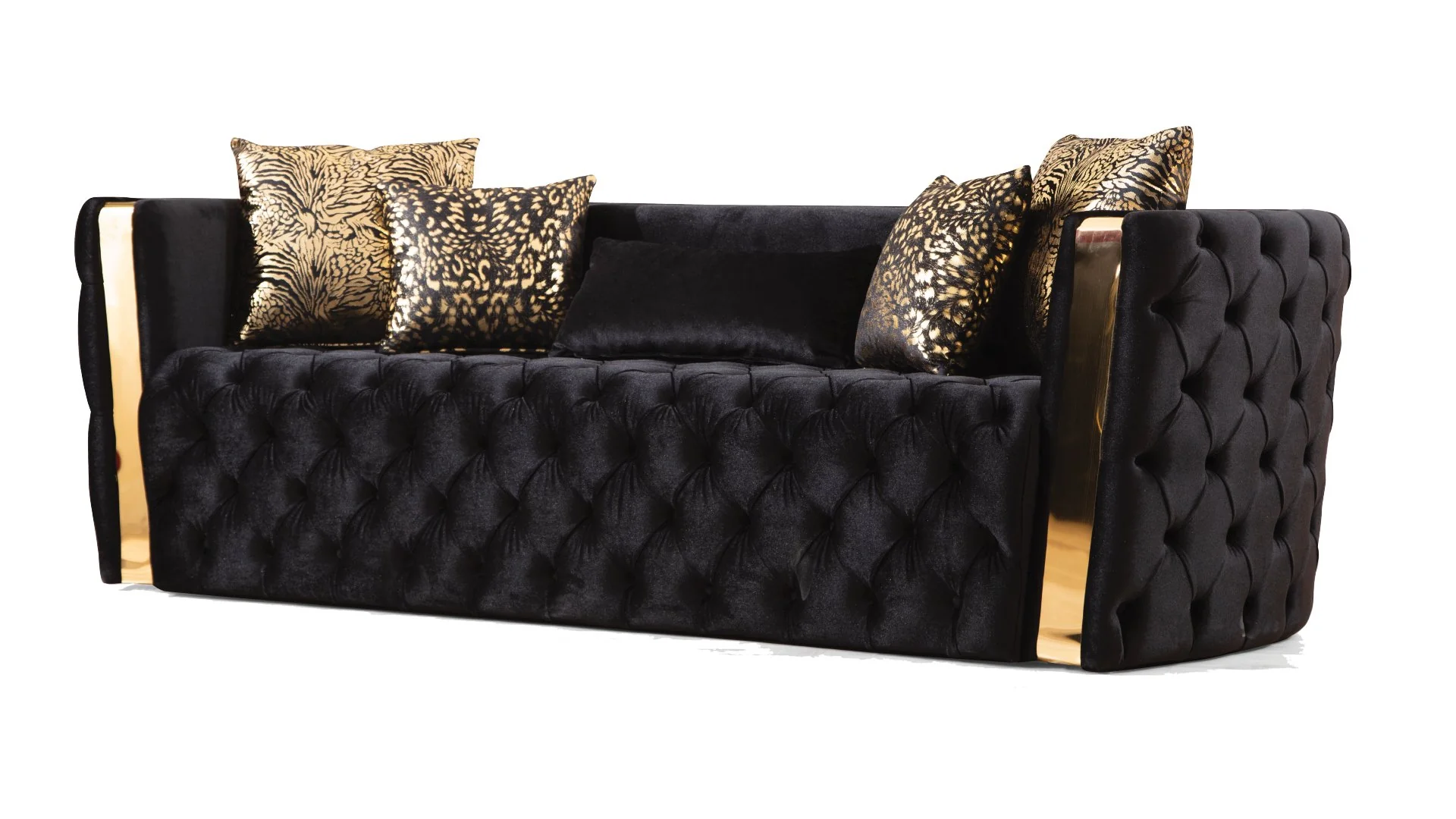 Naomi 3 Pc Living Room set Black - Image 2