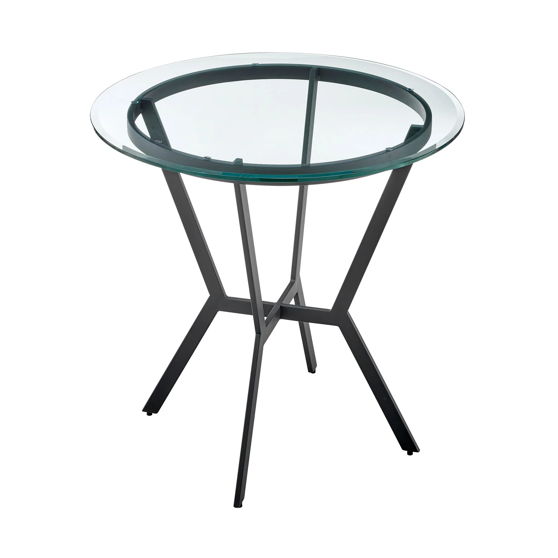 Naomi and Bryant 4-Piece Counter Height Dining Set in Black Metal and Gray Faux Leather - Image 5
