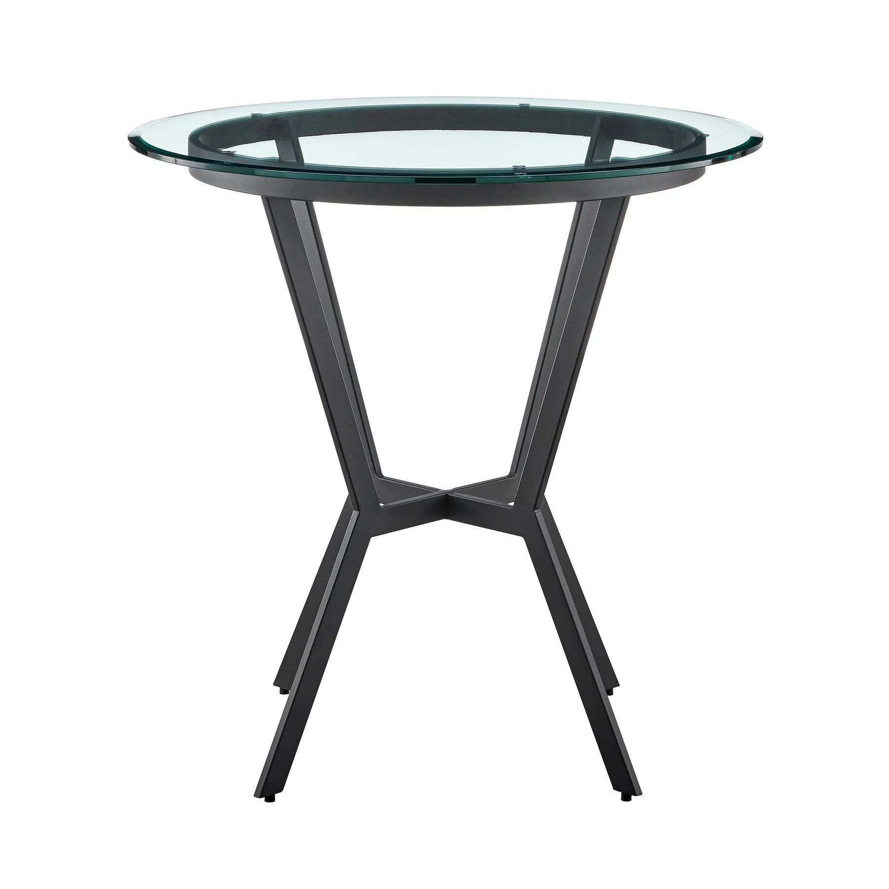 Naomi and Lorin 3-Piece Counter Height Dining Set in Black Metal and Gray Faux Leather - Image 4