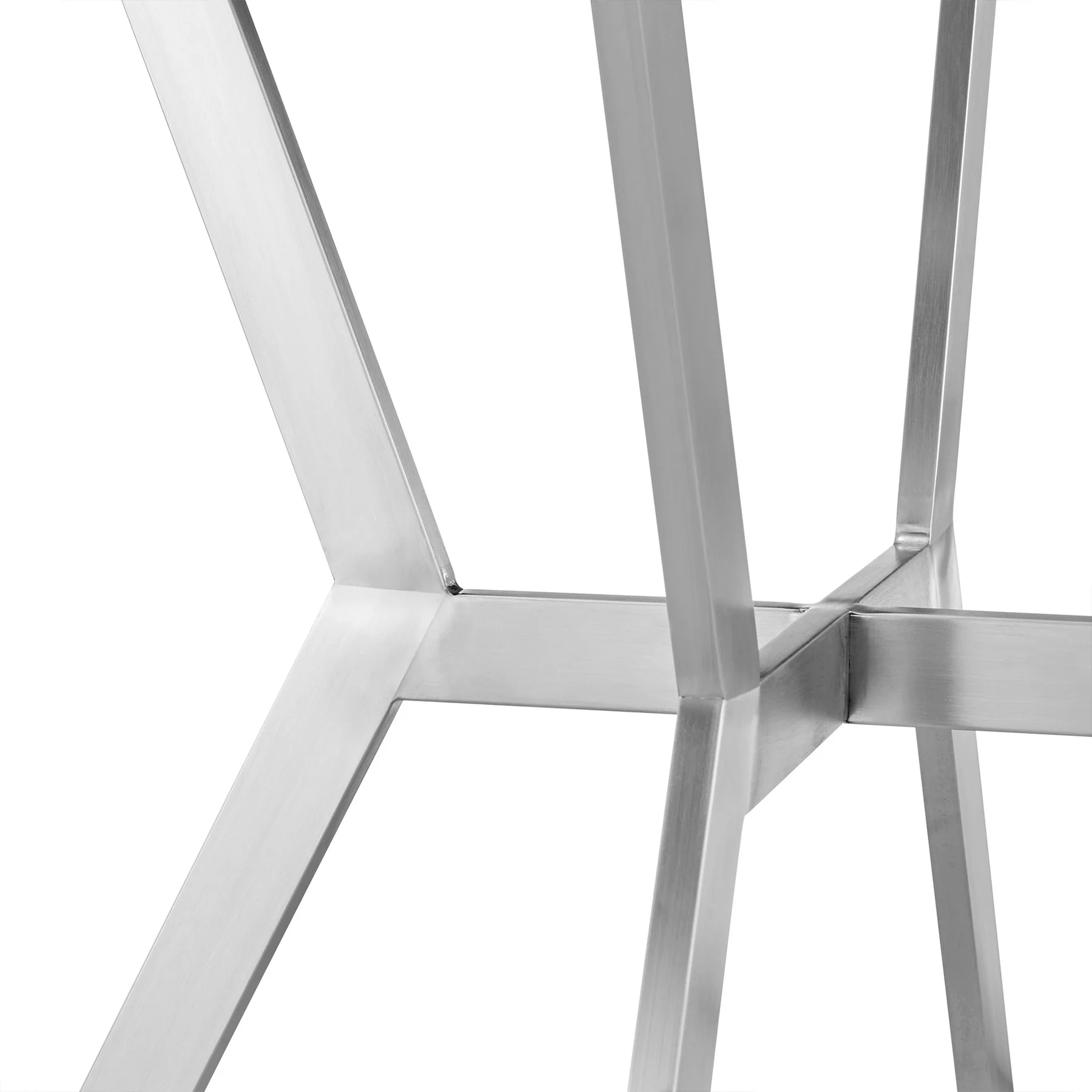 Naomi and Lorin 3-Piece Counter Height Dining Set in Brushed Stainless Steel and Gray Faux Leather - Image 8