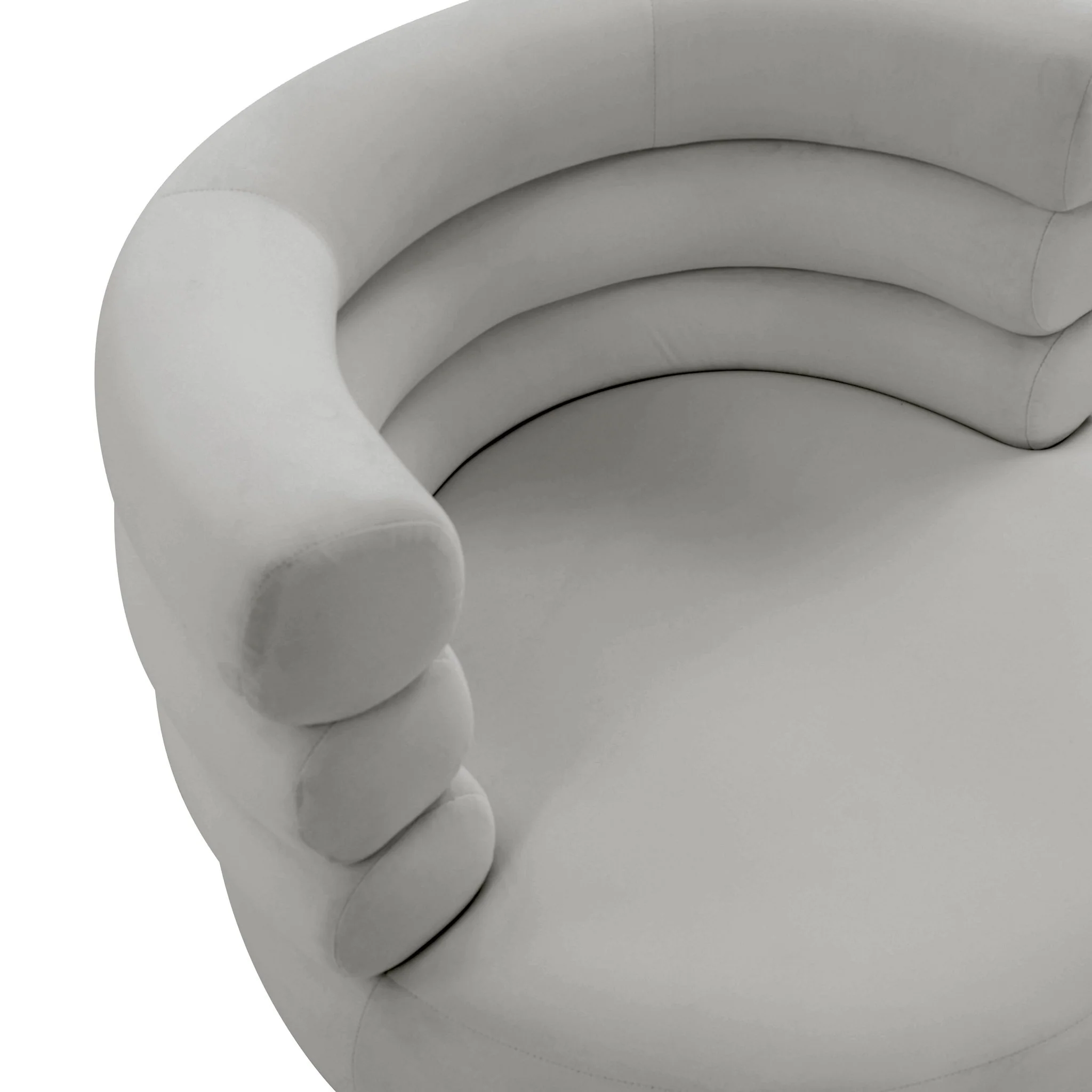 Naomi Grey Velvet Swivel Chair - Image 6