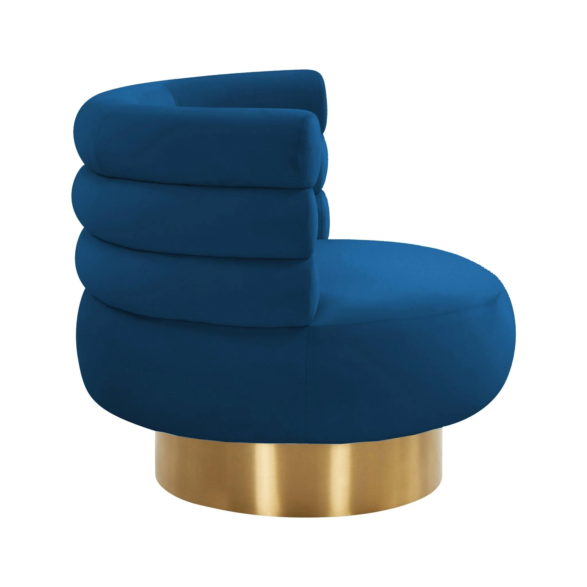 Naomi Navy Velvet Swivel Chair - Image 4