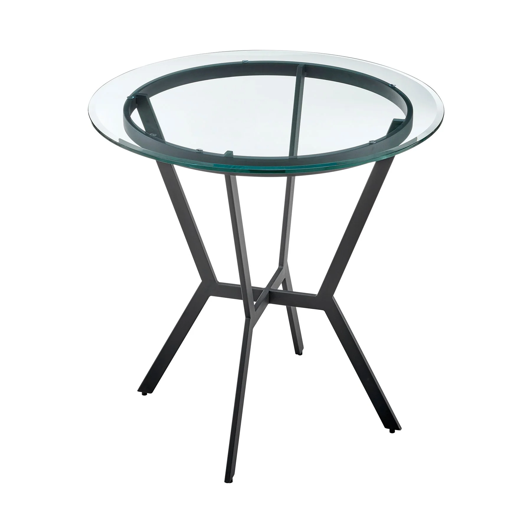 Naomi Round Glass and Black Metal Bar Table - Image 3