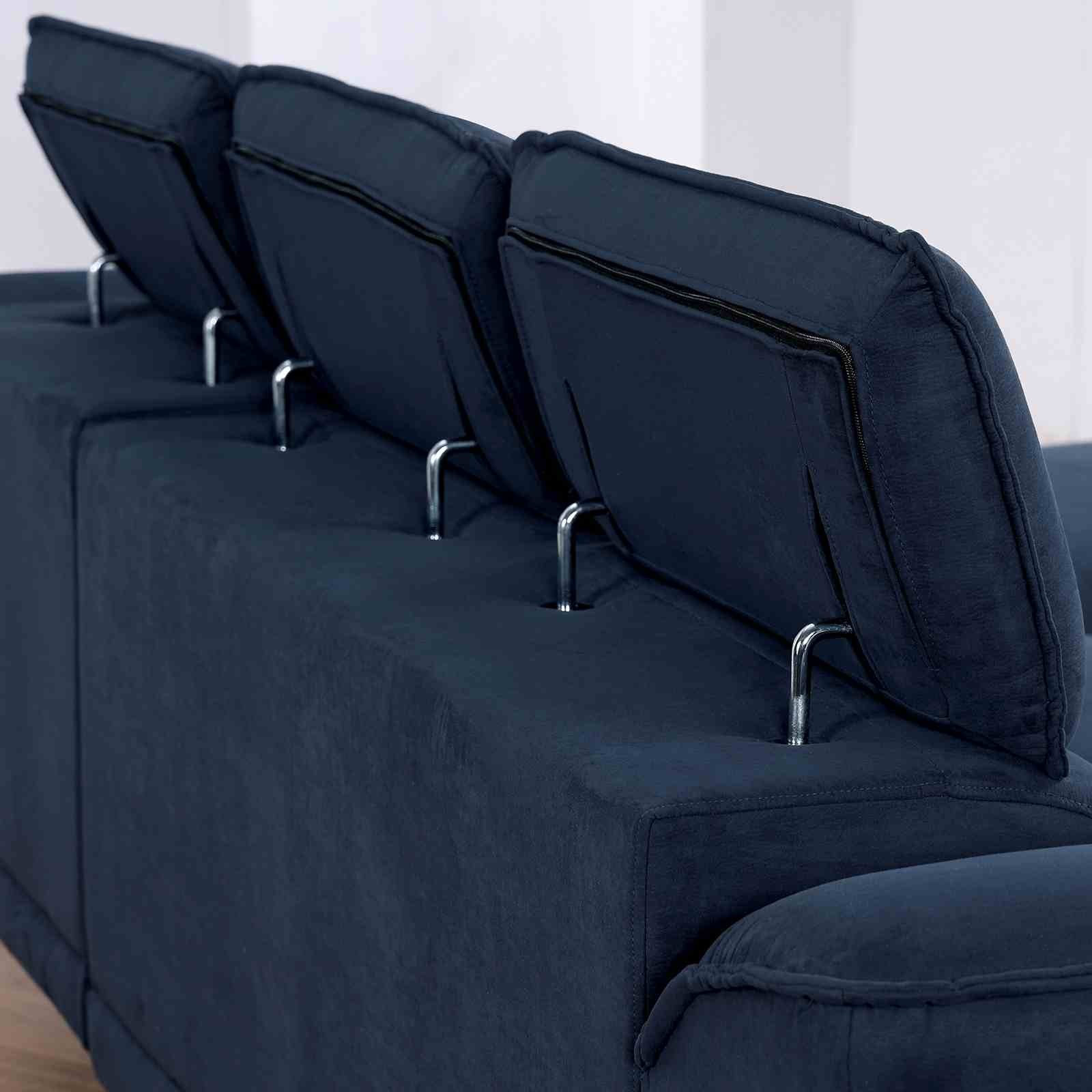 Napanee Sectional w/ Armless Chair, Navy - Image 2