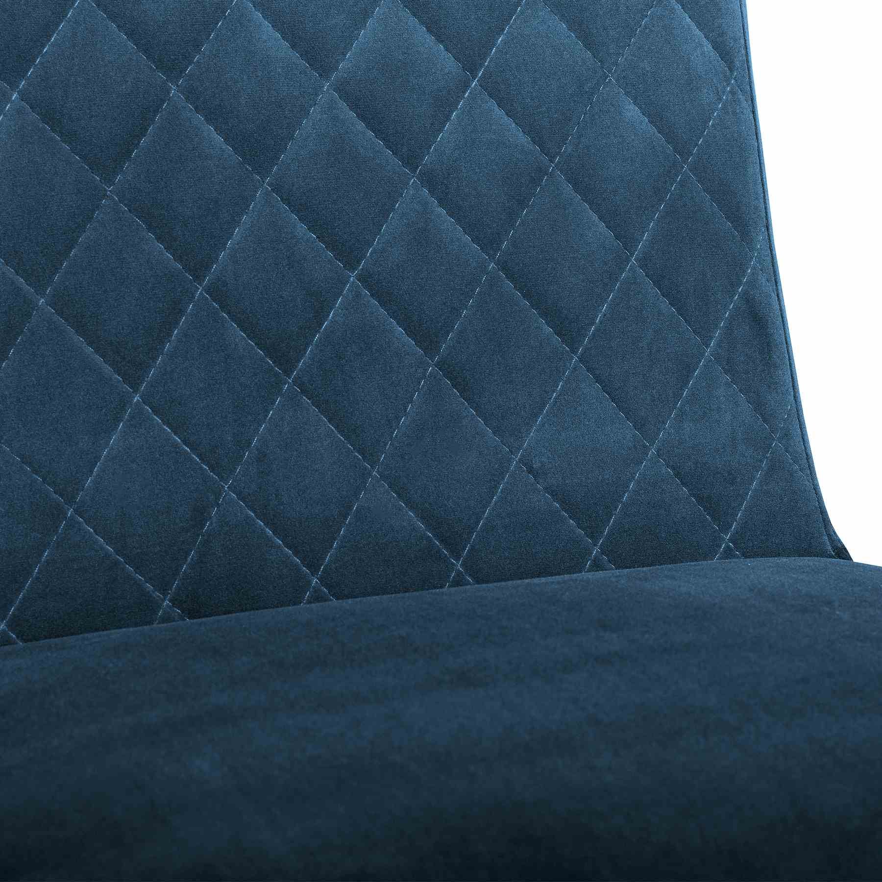 Napoli Blue Velvet and Black Leg Modern Accent Dining Chair- Set of 2 - Image 6