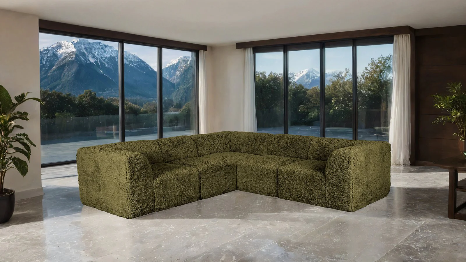 Nappi L-Sectional C, Olive Green - Image 2