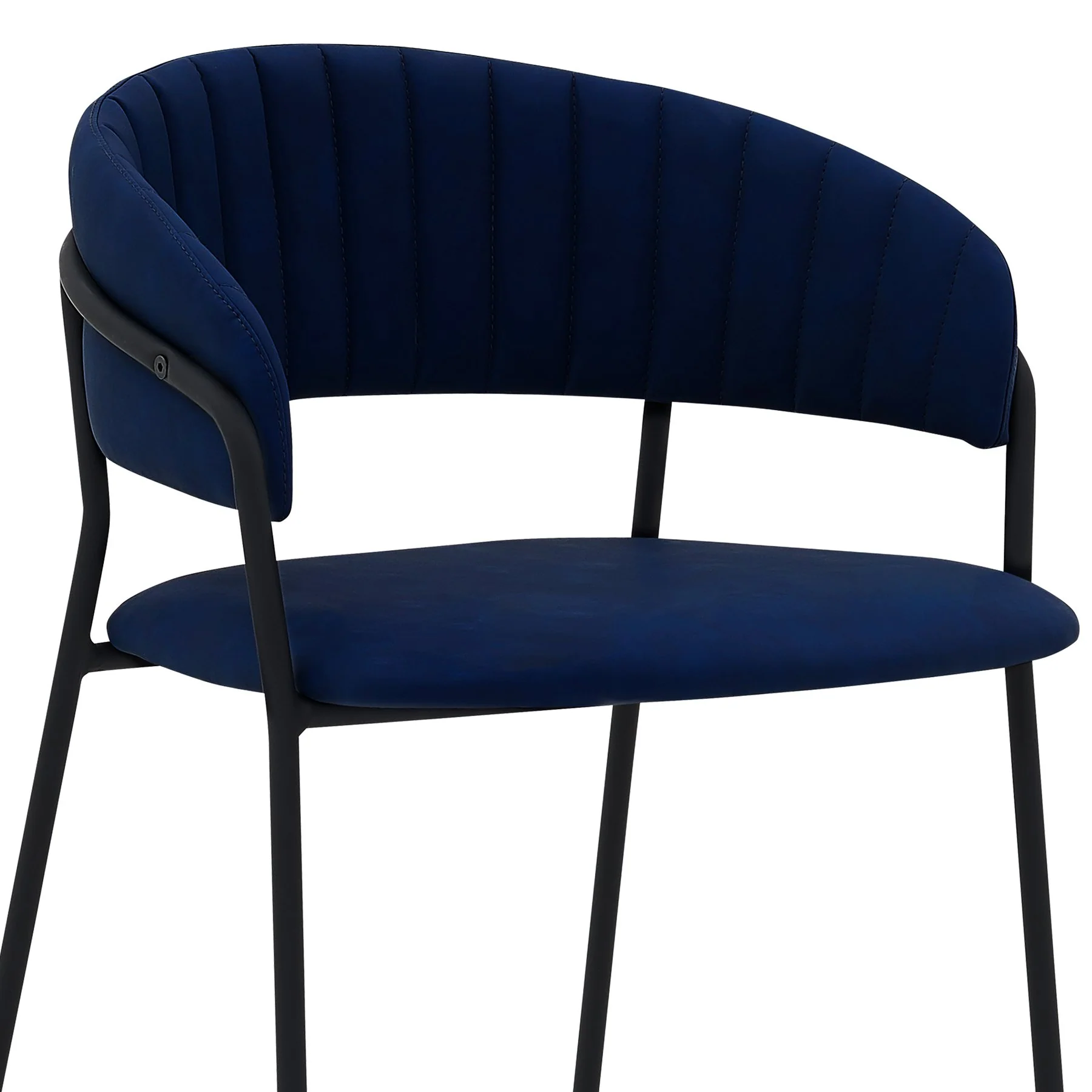 Nara 26" Blue Faux Leather and Metal Counter Height Barstool with Black frame - Image 4