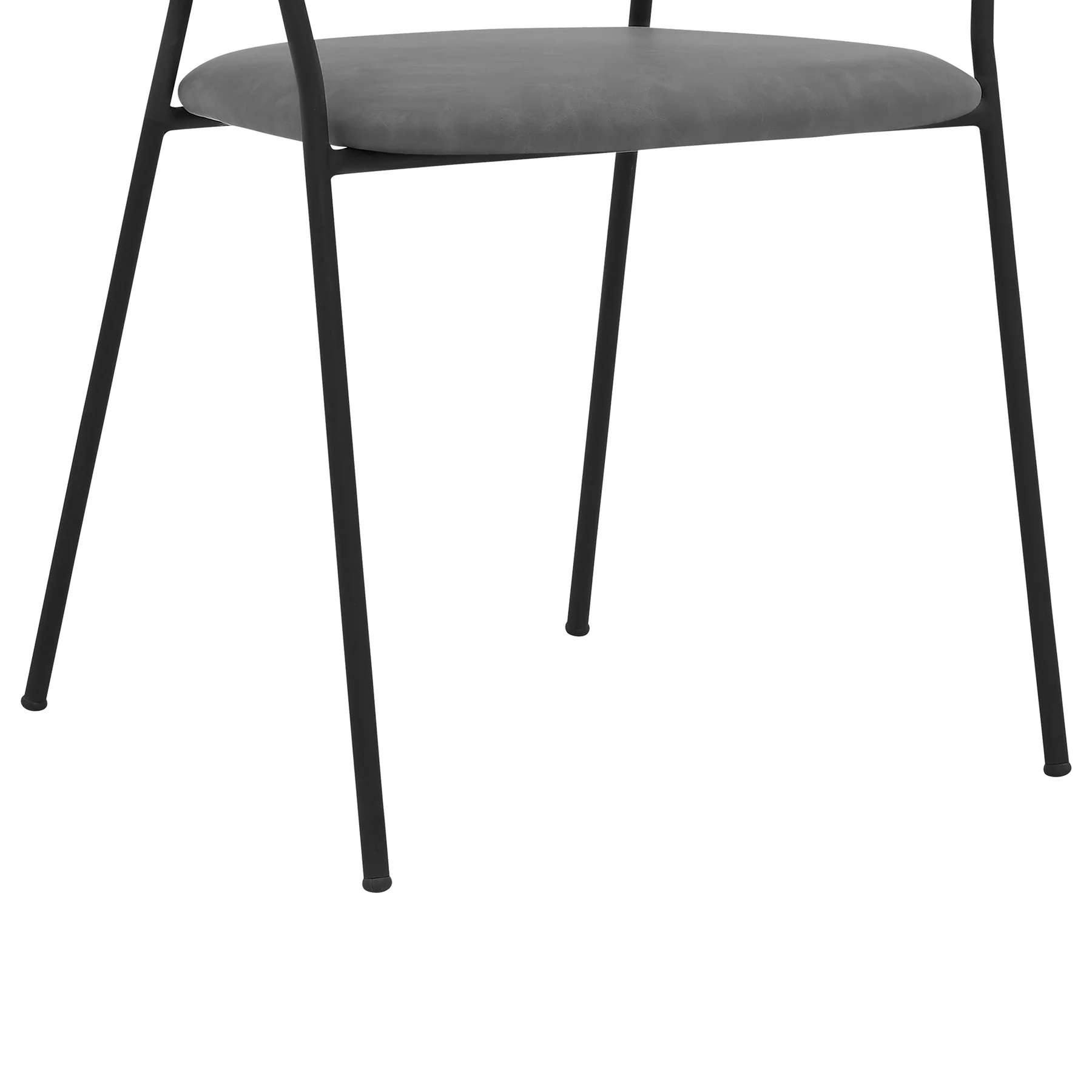 Nara Modern Gray Faux Leather and Metal Dining Room Chairs - Set of 2 - Image 7