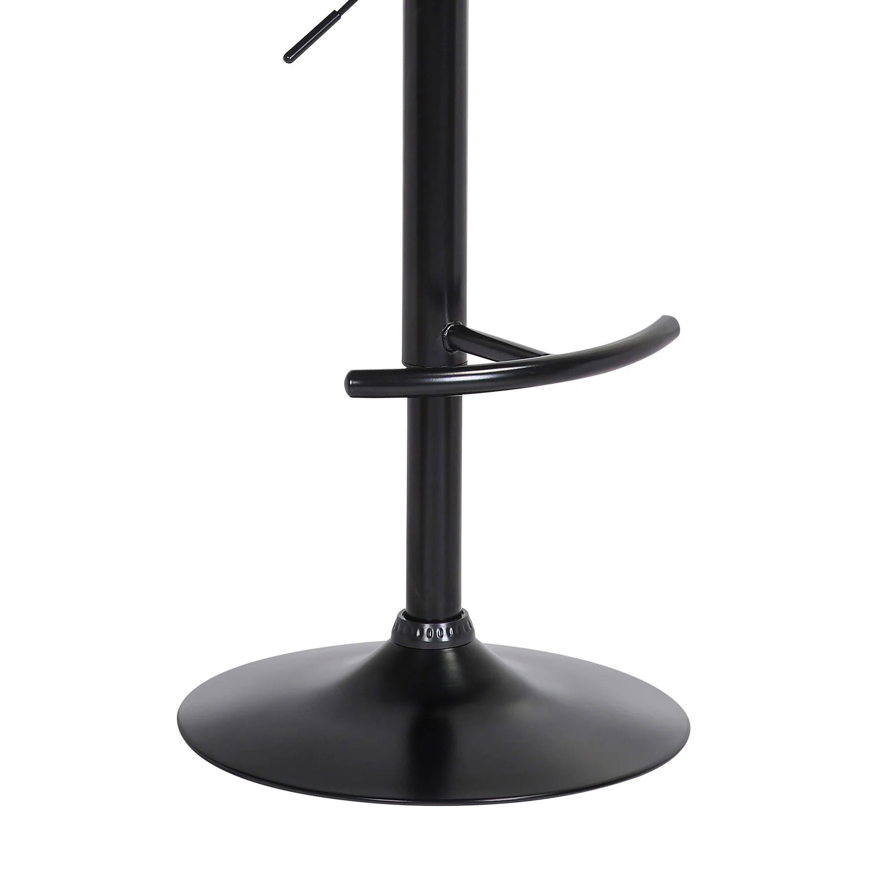 Nash Adjustable Black Wood Bar Stool in Light Gray Fabric with Black Metal - Image 8