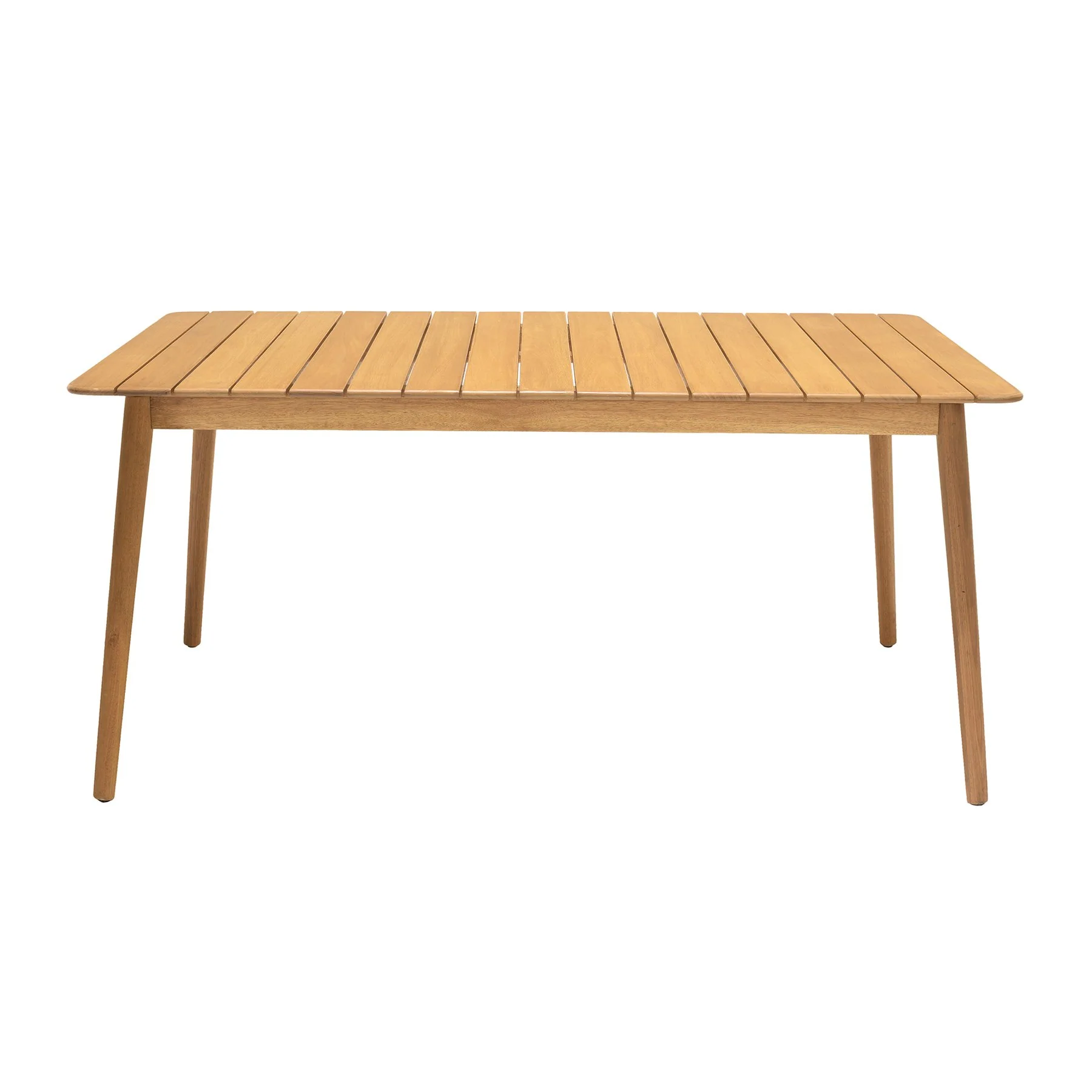 Nassau 5 piece Outdoor Dining Set in Natural Wood Finish Table and Honey Yellow Arm Chairs - Image 5