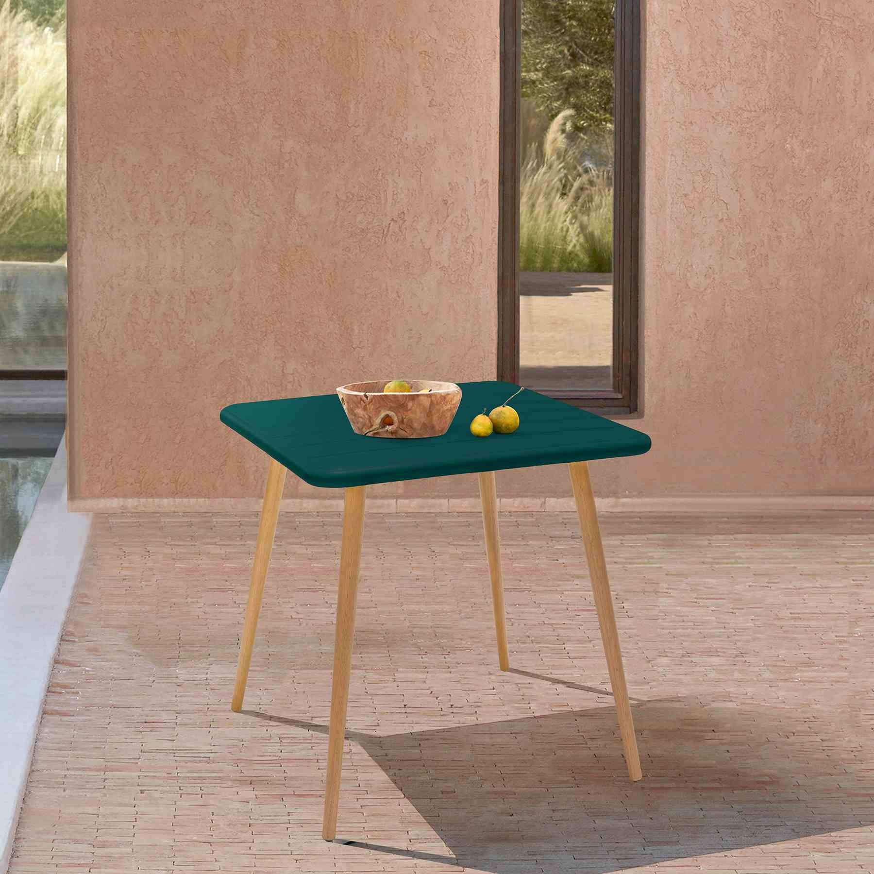 Nassau Square Outdoor Green Eucalyptus Dining Table - Image 5