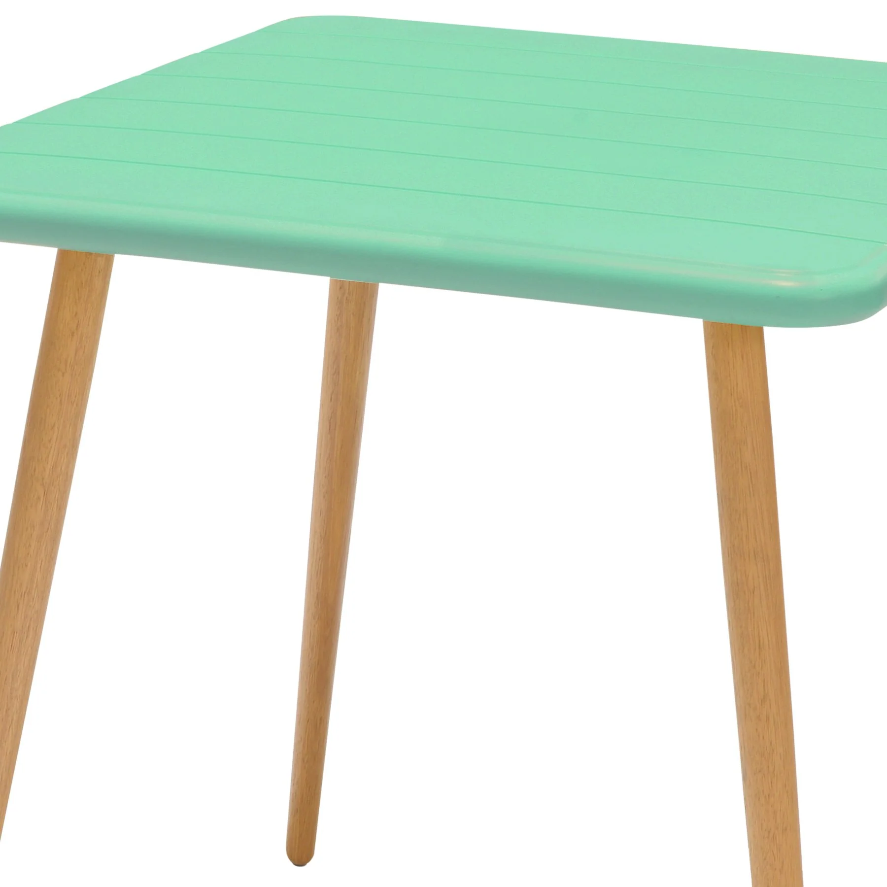 Nassau Square Outdoor Mint Green Eucalyptus Dining Table - Image 3
