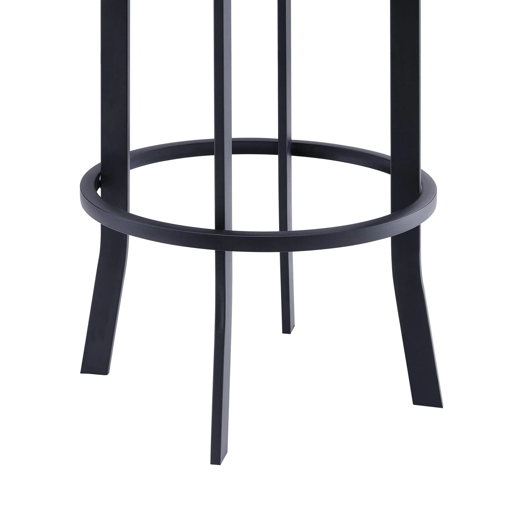 Natalie 30" Bar Height Vintage Gray Faux Leather Upholstery and Black Metal Bar Stool - Image 7