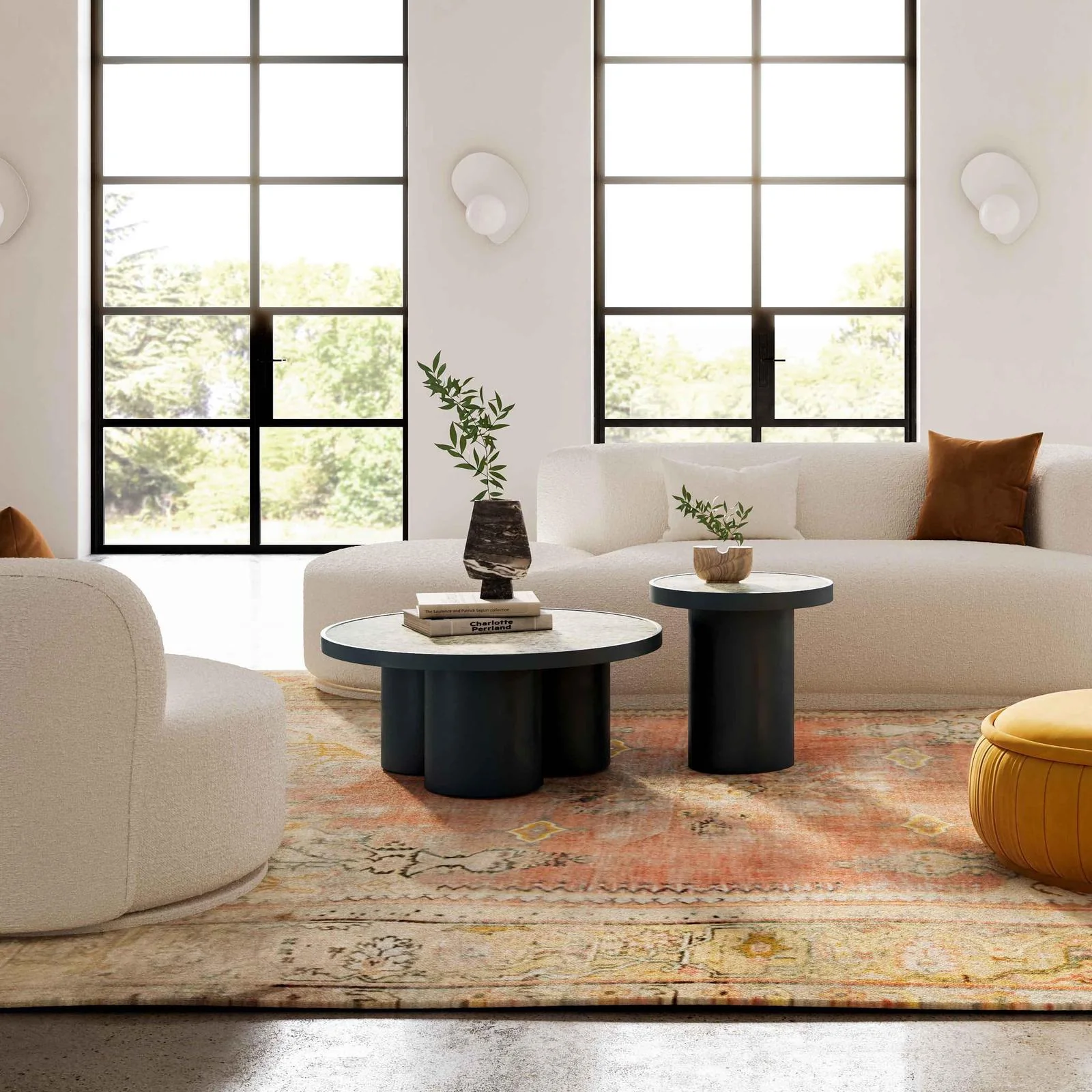 Nautilus Antique Silver Mirrored Coffee Table - Image 2