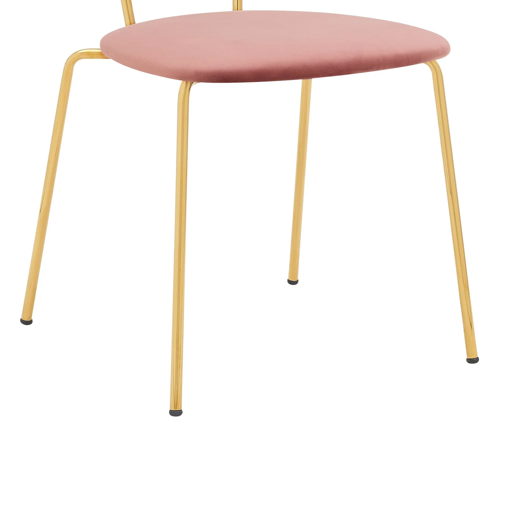 Neo Modern Pink Velvet and Gold Metal Leg Dining Room Chairs - Set of 2 - Image 7