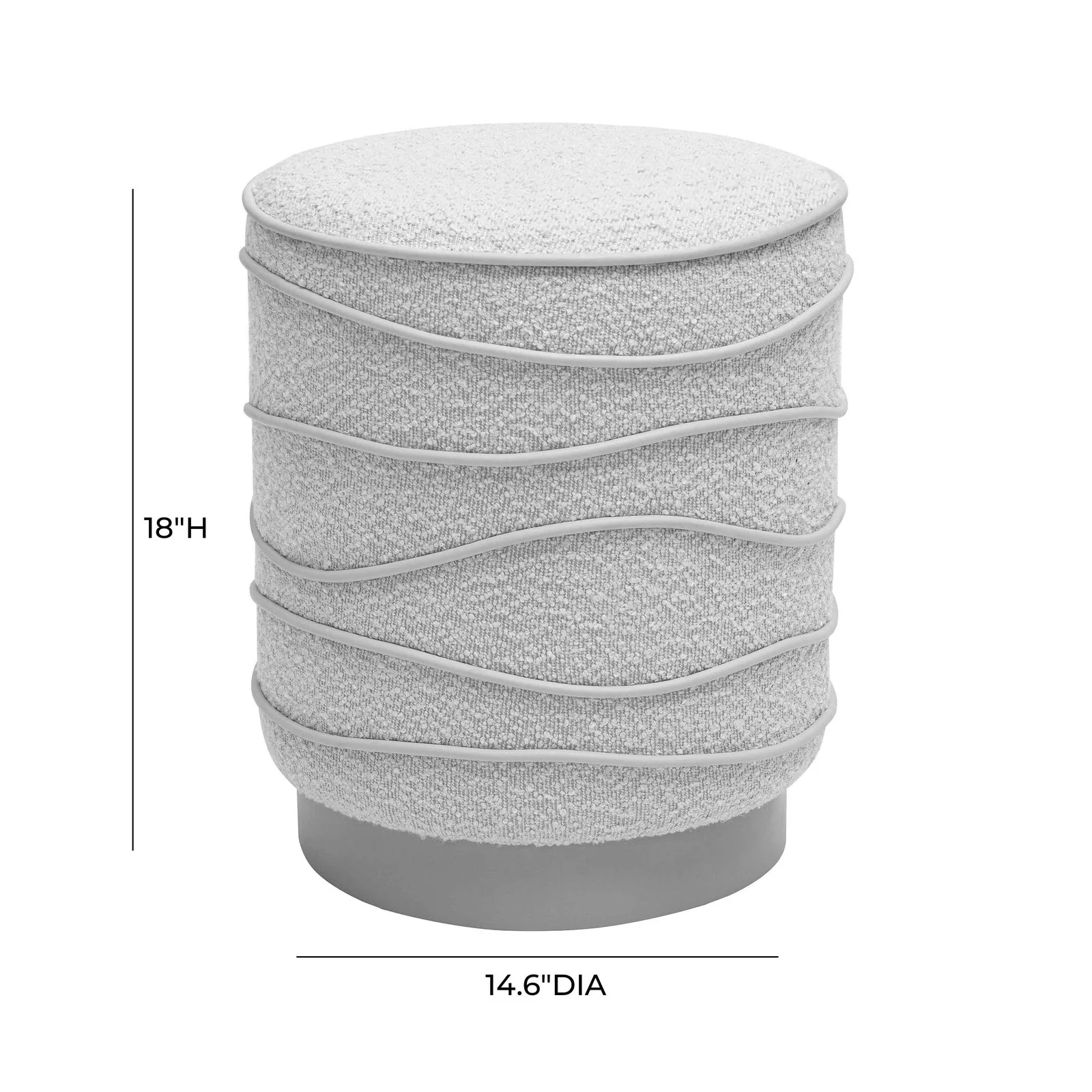 Nero Grey Boucle Ottoman - Image 6