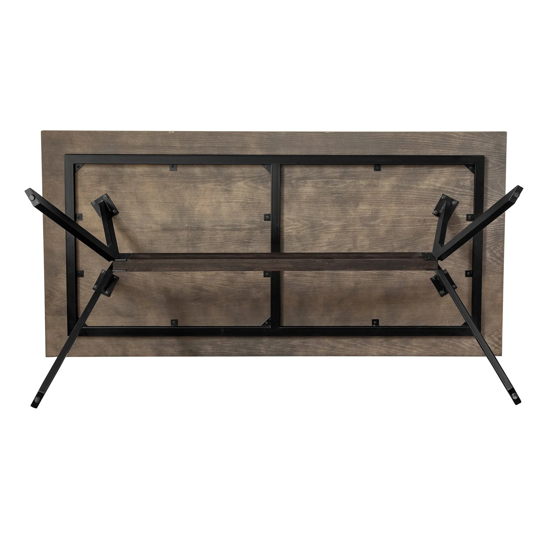 Nevada Rustic Oak Wood Trestle Base Dining Table In Dark Brown - Image 4