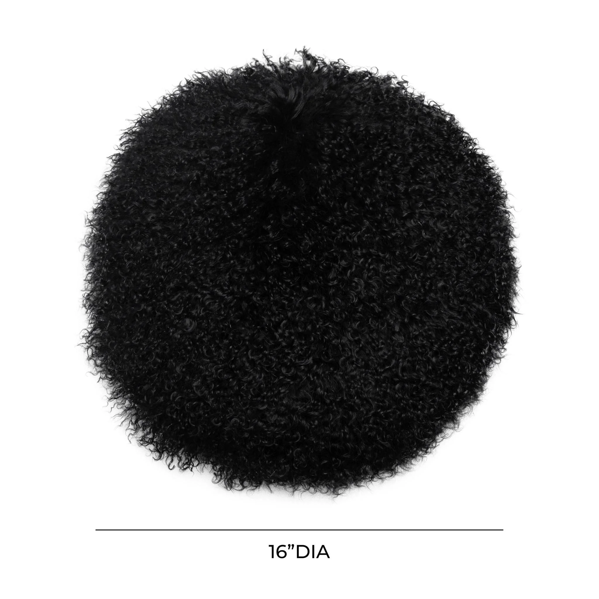 New Zealand Black Sheepskin 16 Inch Round Pillow - Image 5