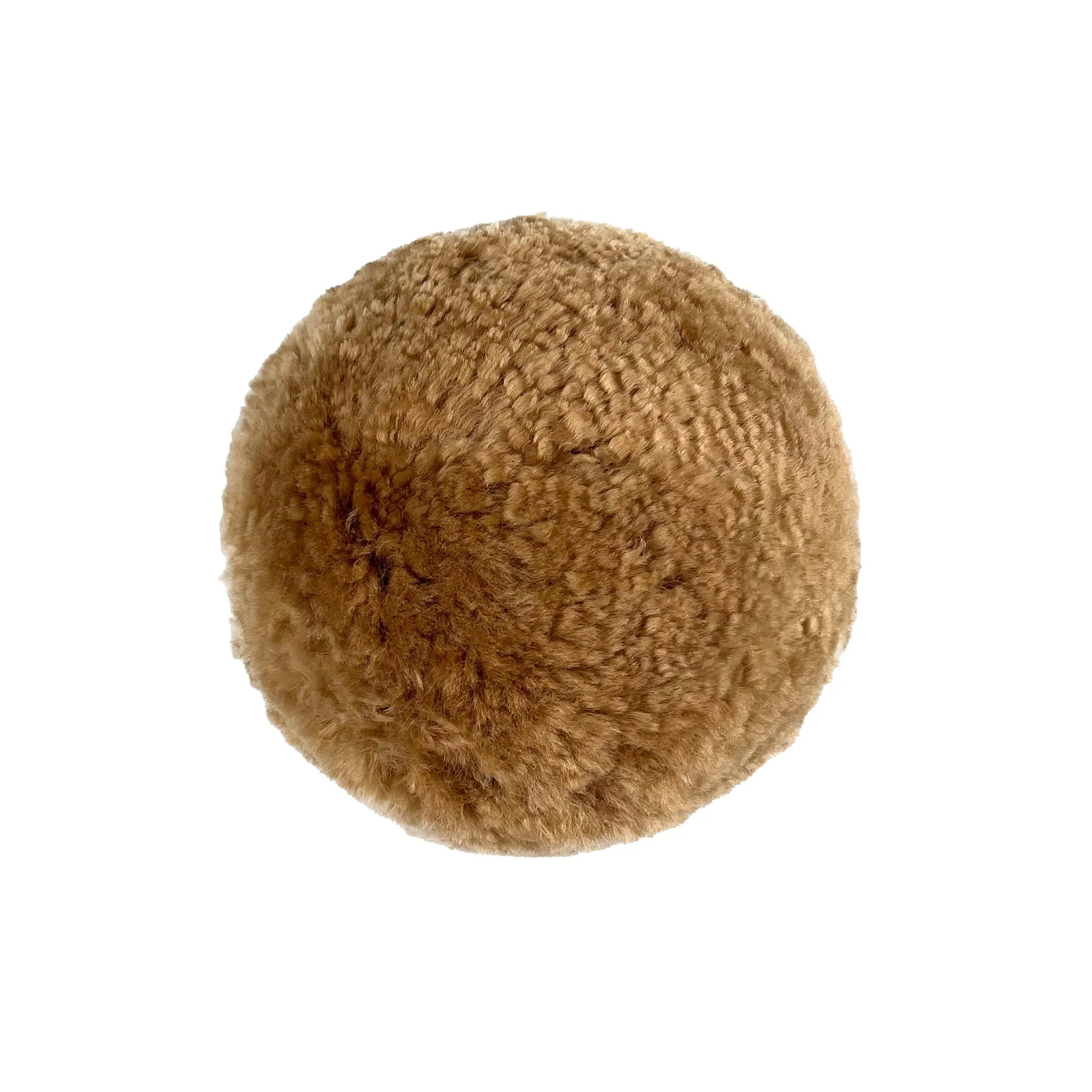 New Zealand Brown Genuine Sheepskin 8 inch Ball Pillow - Image 3