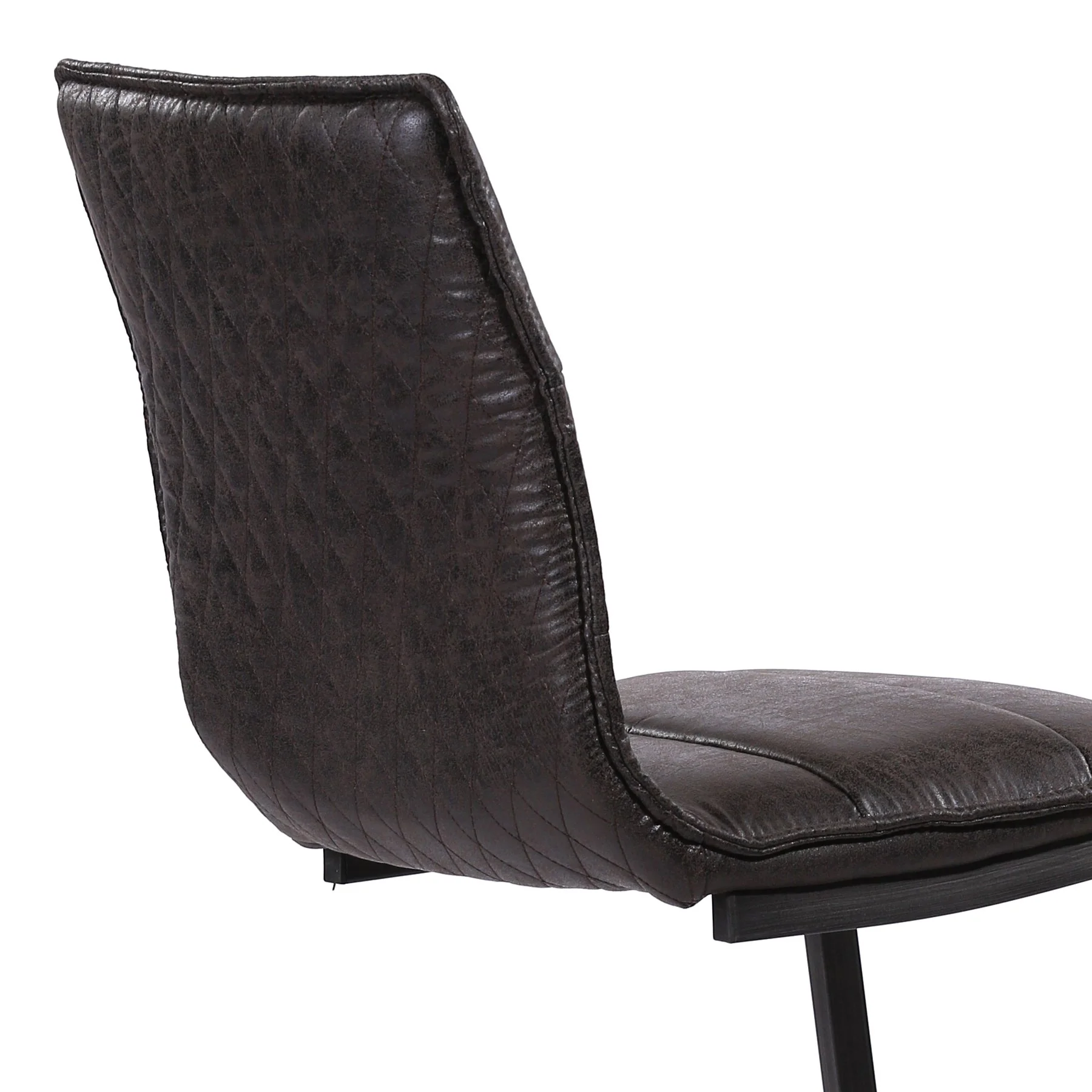 Newark Contemporary 26" Counter Height Barstool in Gray Powder Coated Finish and Espresso Fabric - Image 5
