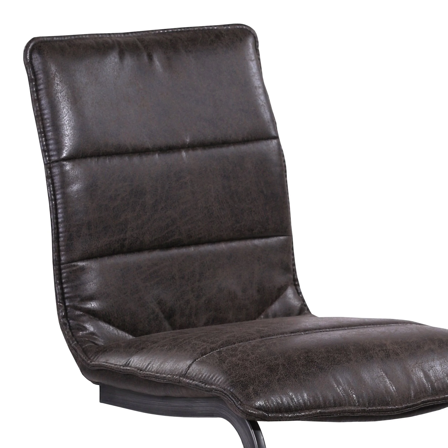 Newark Contemporary 30" Bar Height Barstool in Gray Powder Coated Finish and Espresso Fabric - Image 4