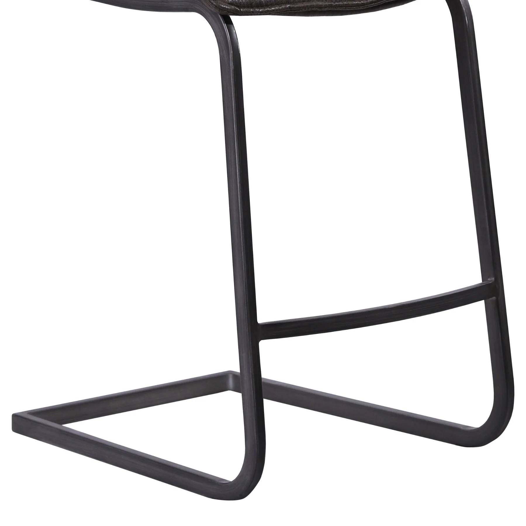 Newark Contemporary 30" Bar Height Barstool in Gray Powder Coated Finish and Espresso Fabric - Image 6
