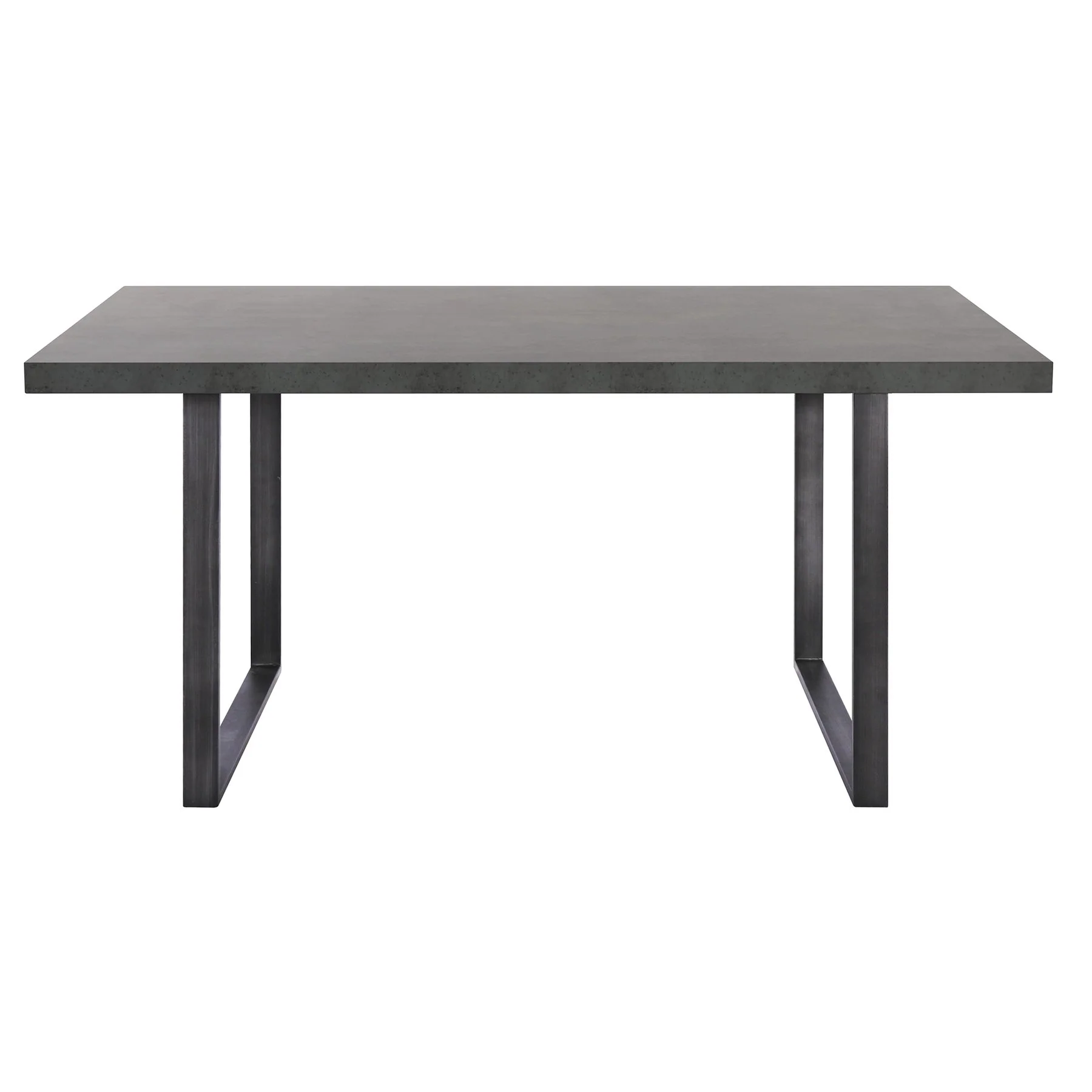 Newark Contemporary Dining Table in Gray Powder Coated Finish and Rusted Black - Image 2